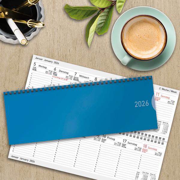 Beispielinhalt (Bild) Tischquerkalender Classic Colourlux blau 2026