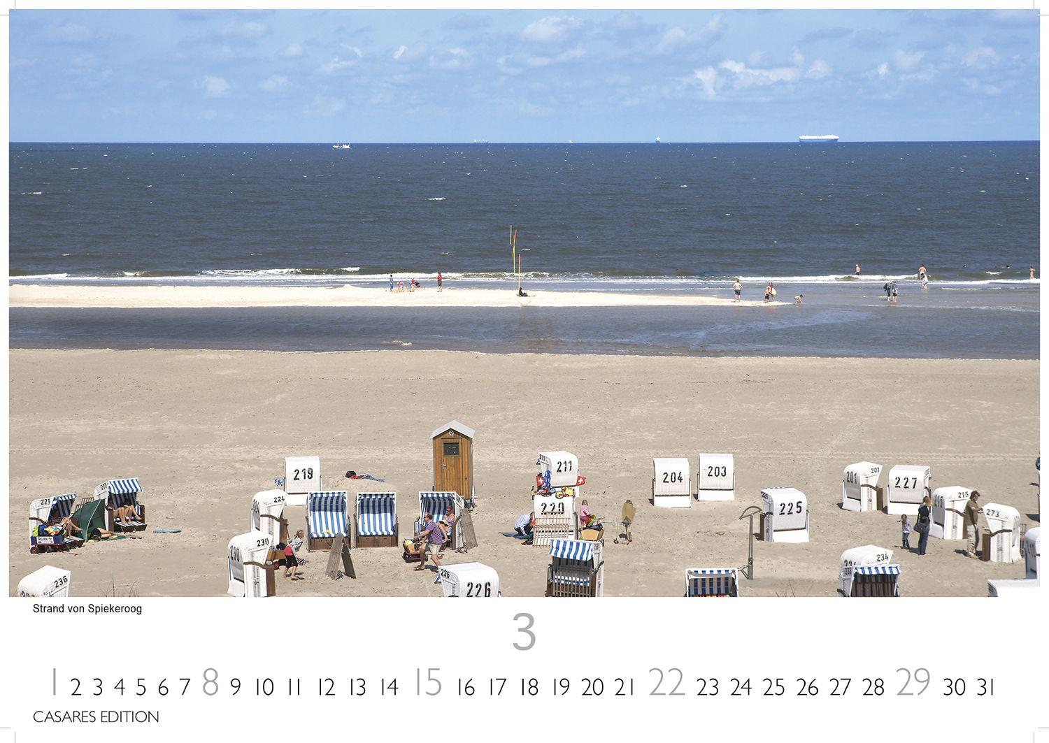 Beispielinhalt (Bild) Nordseeküste Kalender 2026 - Wandkalender | Fotokalender Deutschland 35x24cm | in 12 eindrucksvollen Bildern - Natur, Gezeiten, Strand und weite Horizonte