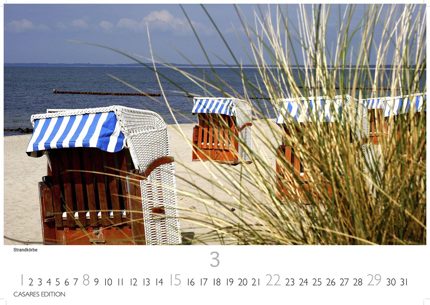 Beispielinhalt (Bild) Rügen Kalender 2026 - Wandkalender | Fotokalender Deutschland 24x35cm |mit stimmungsvollen Bildern von Kreidefelsen, Stränden, Ostseebädern und Naturparadiesen