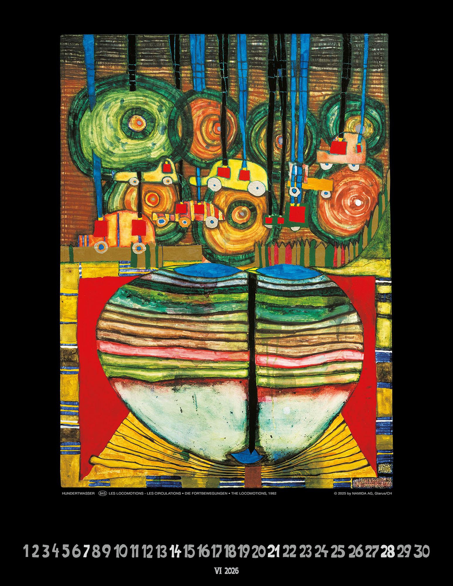 Beispielinhalt (Bild) Hundertwasser Art Calendar 2026