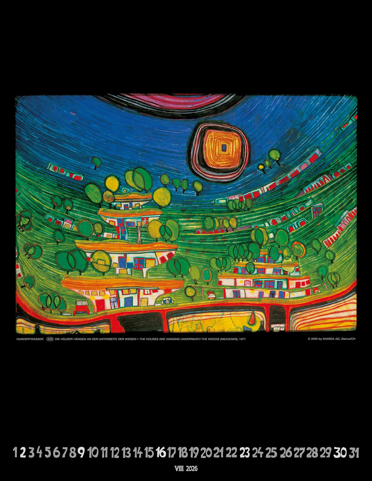 Beispielinhalt (Bild) Hundertwasser Art Calendar 2026