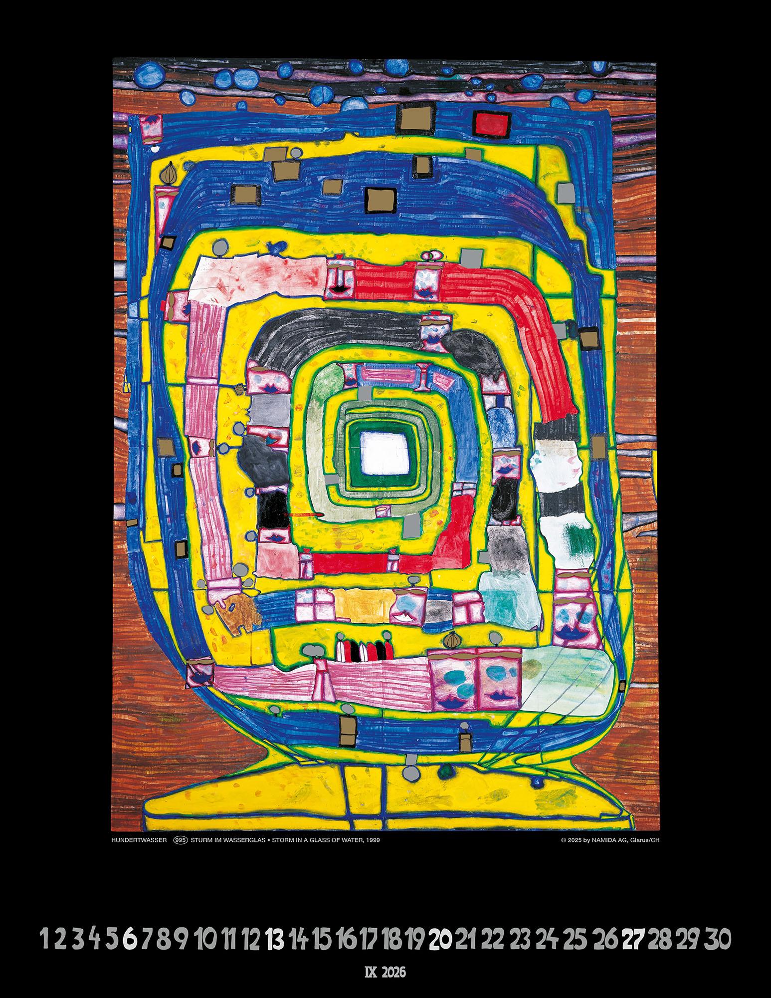 Beispielinhalt (Bild) Hundertwasser Art Calendar 2026