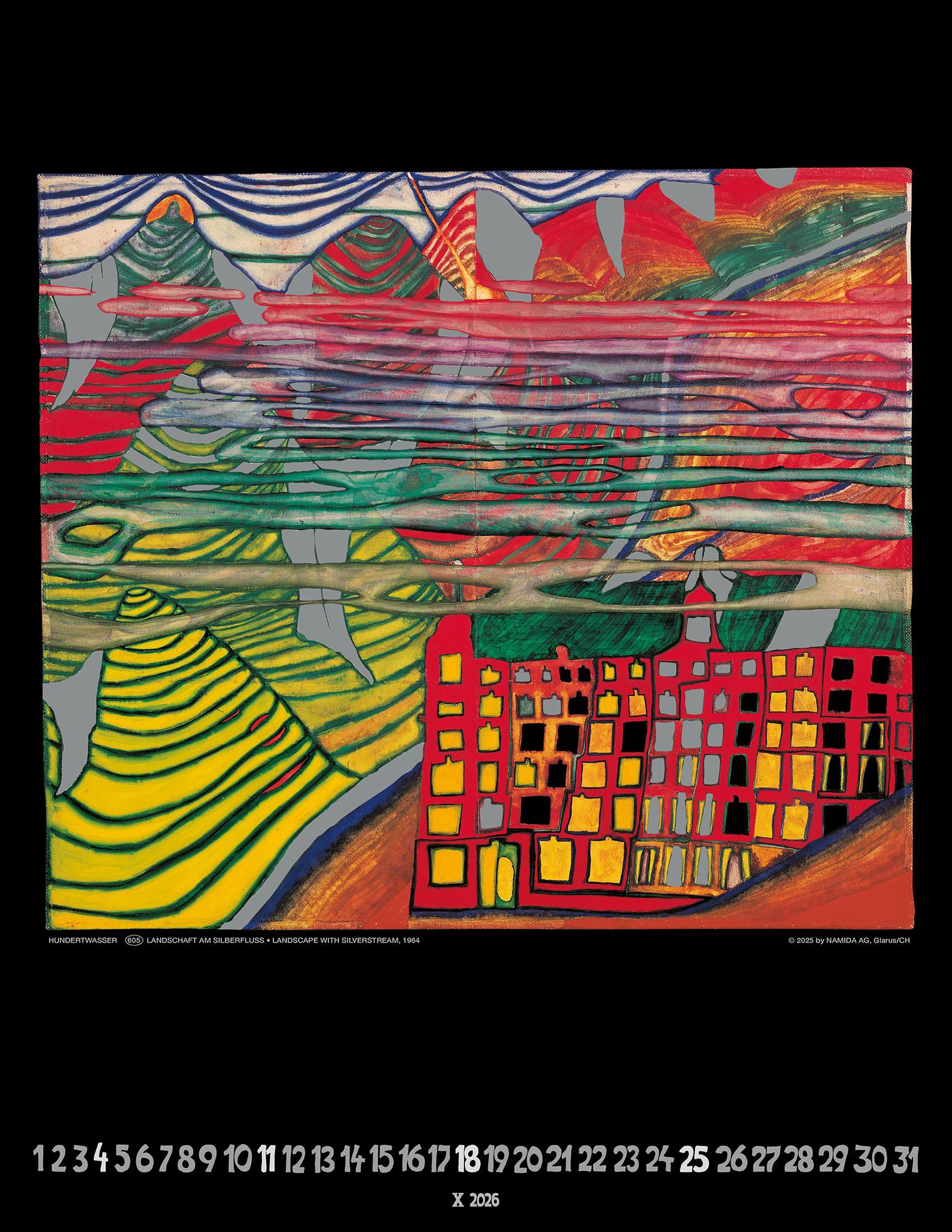 Beispielinhalt (Bild) Hundertwasser Art Calendar 2026