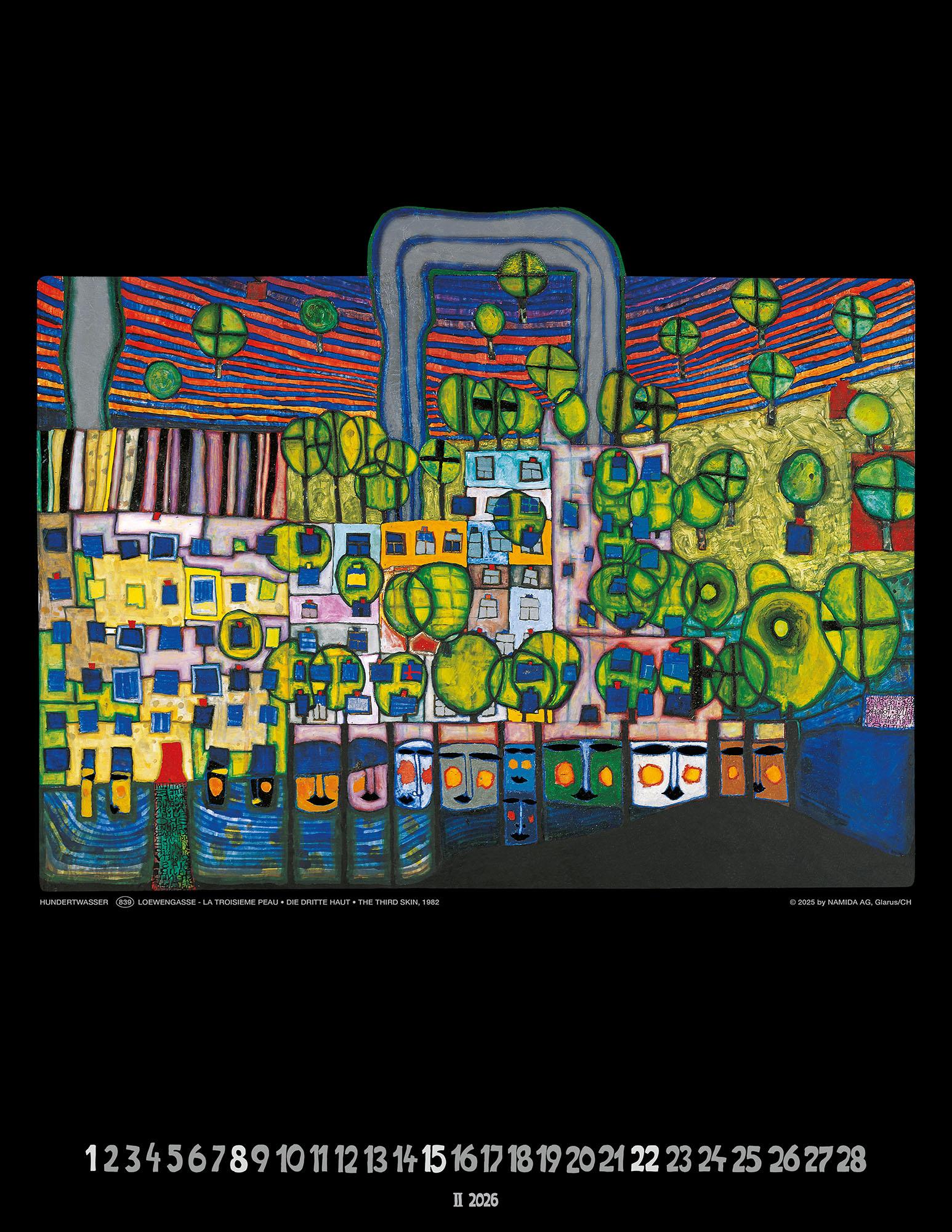 Beispielinhalt (Bild) Hundertwasser Art Calendar 2026