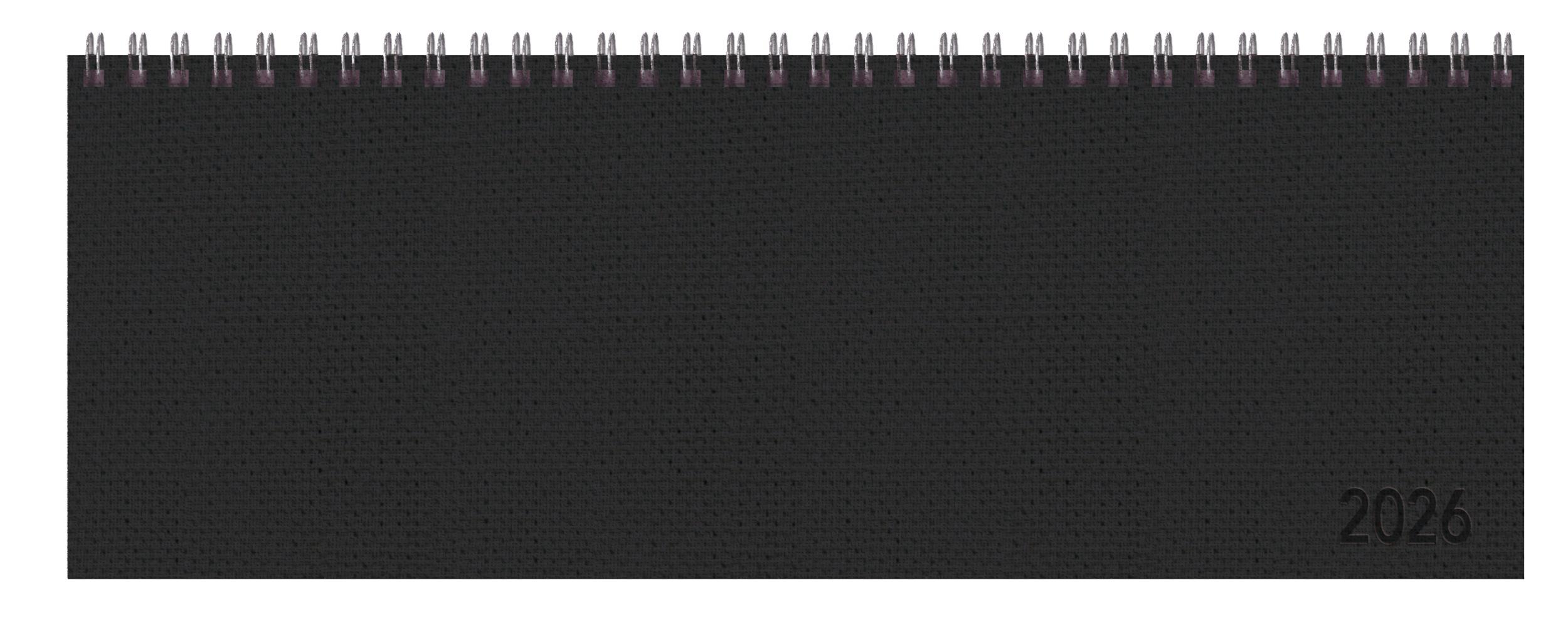 Vorderes Coverbild Tischkalender quer Professional Premium 2026 schwarz
