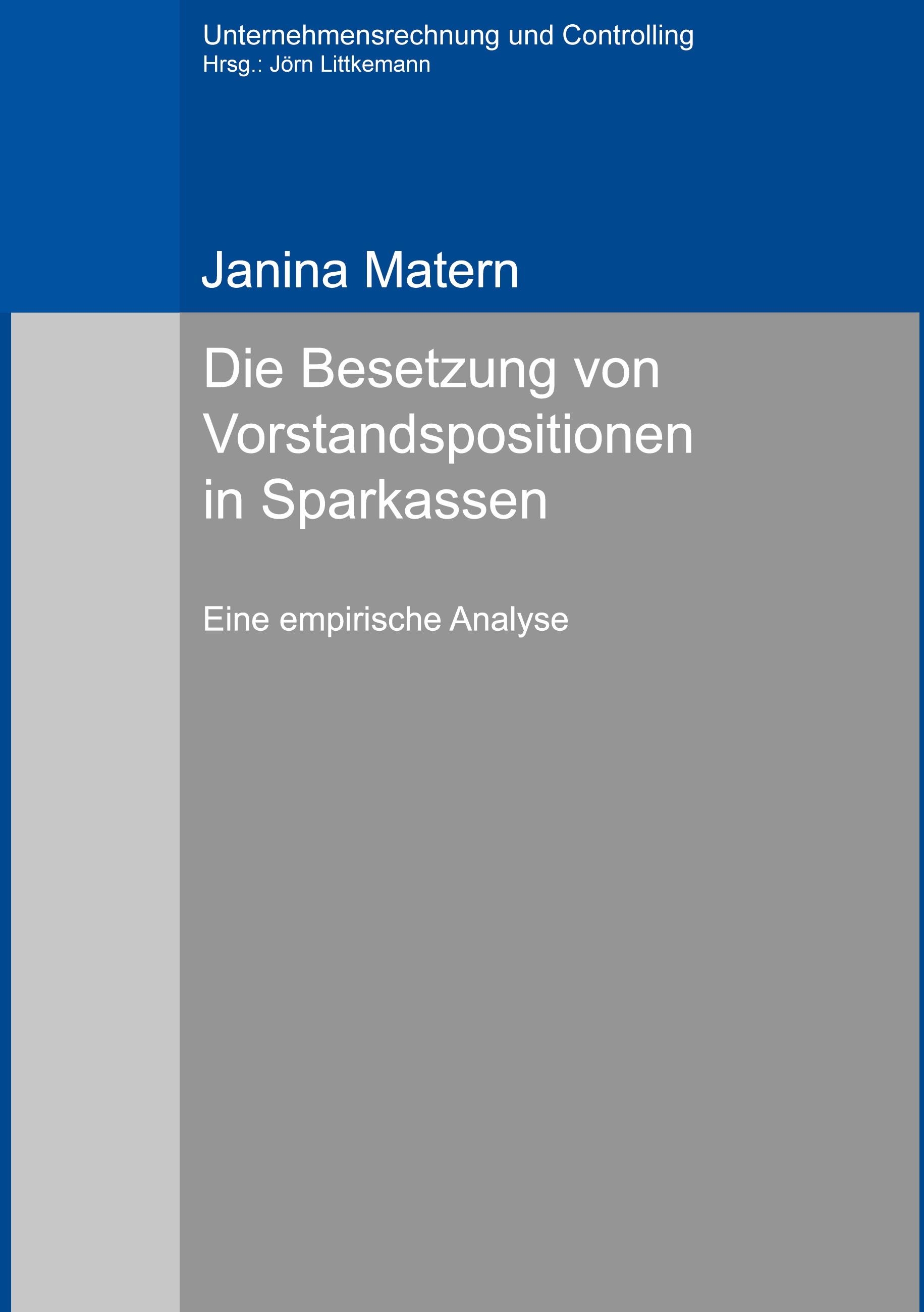 Vorderes Coverbild Die Besetzung von Vorstandspositionen in Sparkassen