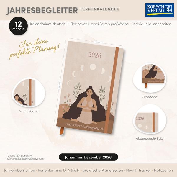 Beispielinhalt (Bild) Terminkalender Jahresbegleiter Yoga 2026