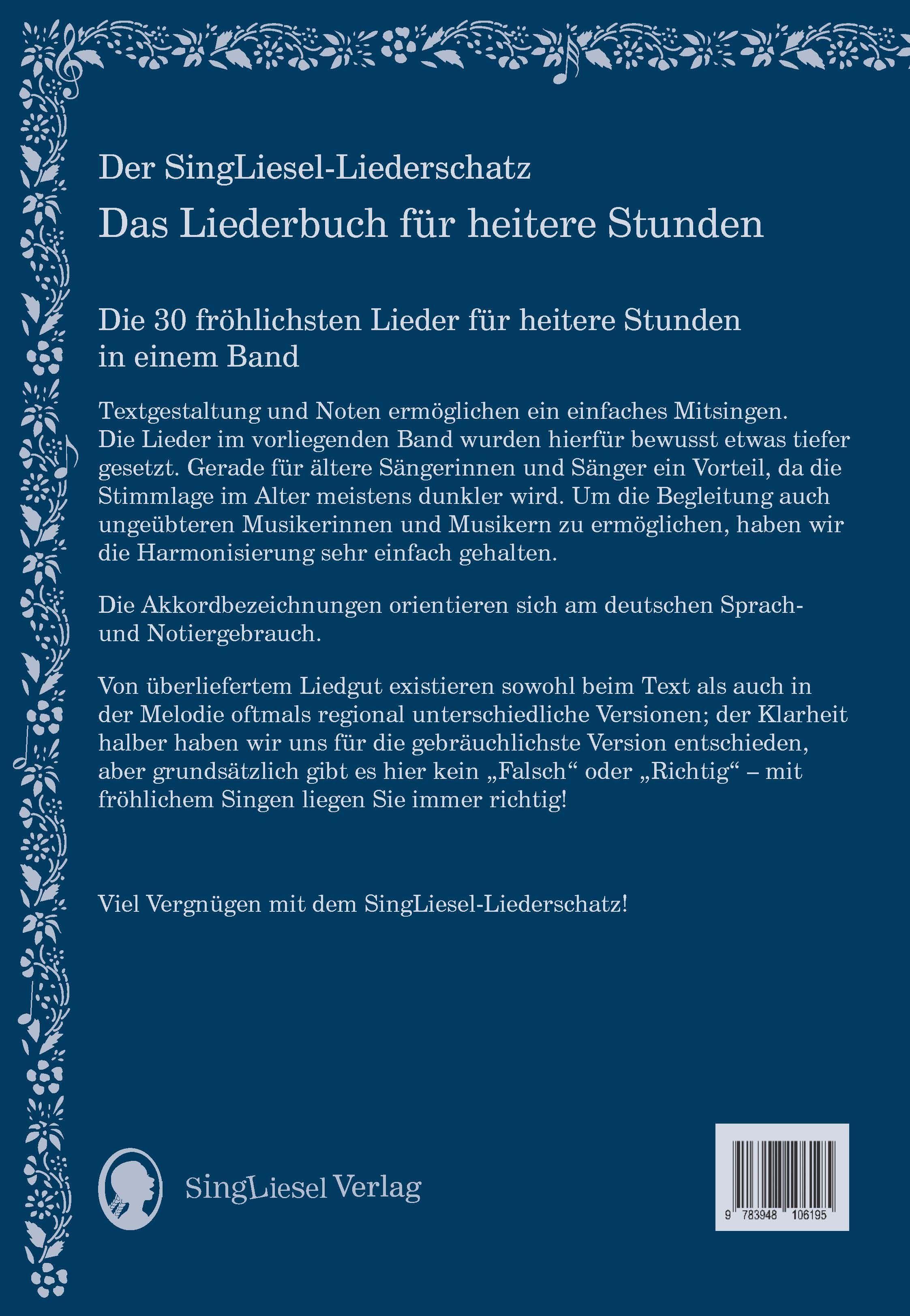 Beispielinhalt (Bild) Die schönsten Lieder für heitere Stunden. Das Liederbuch für Senioren im Großdruck. Mit Noten
