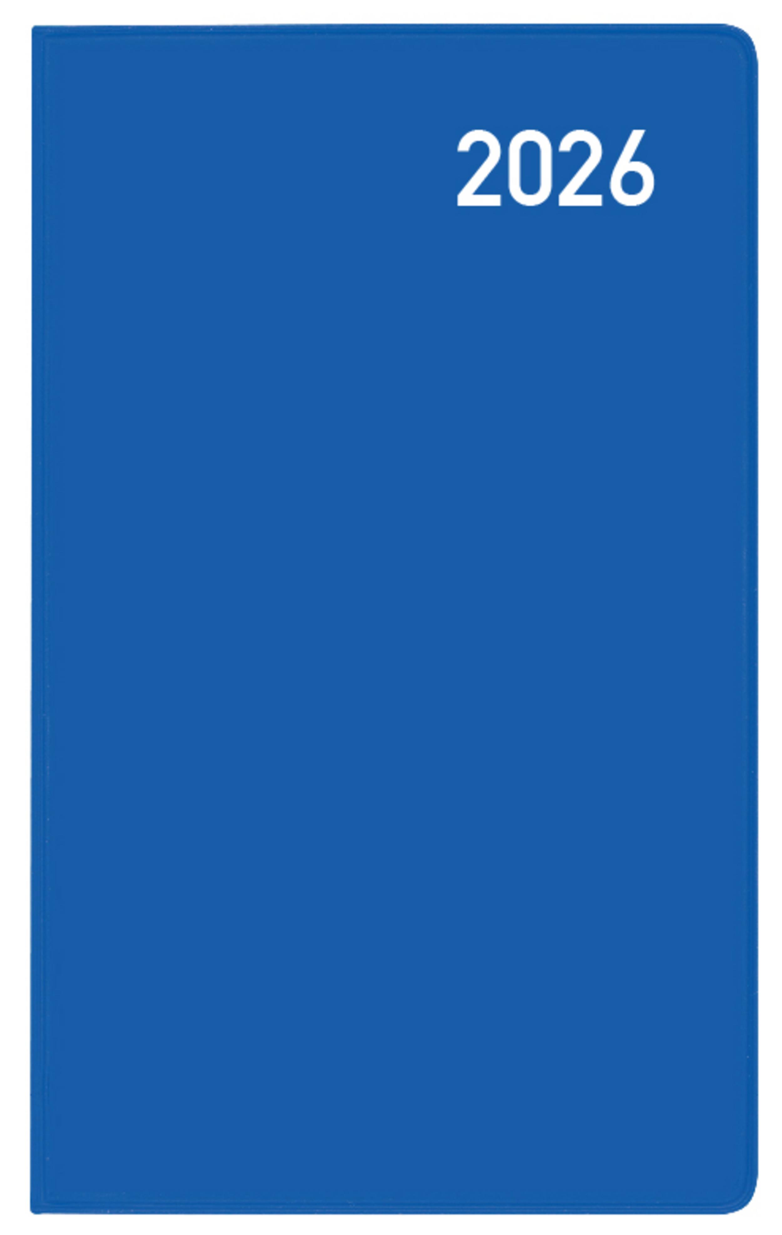 Vorderes Coverbild Taschenkalender Saturn Leporello Karton blau 2026