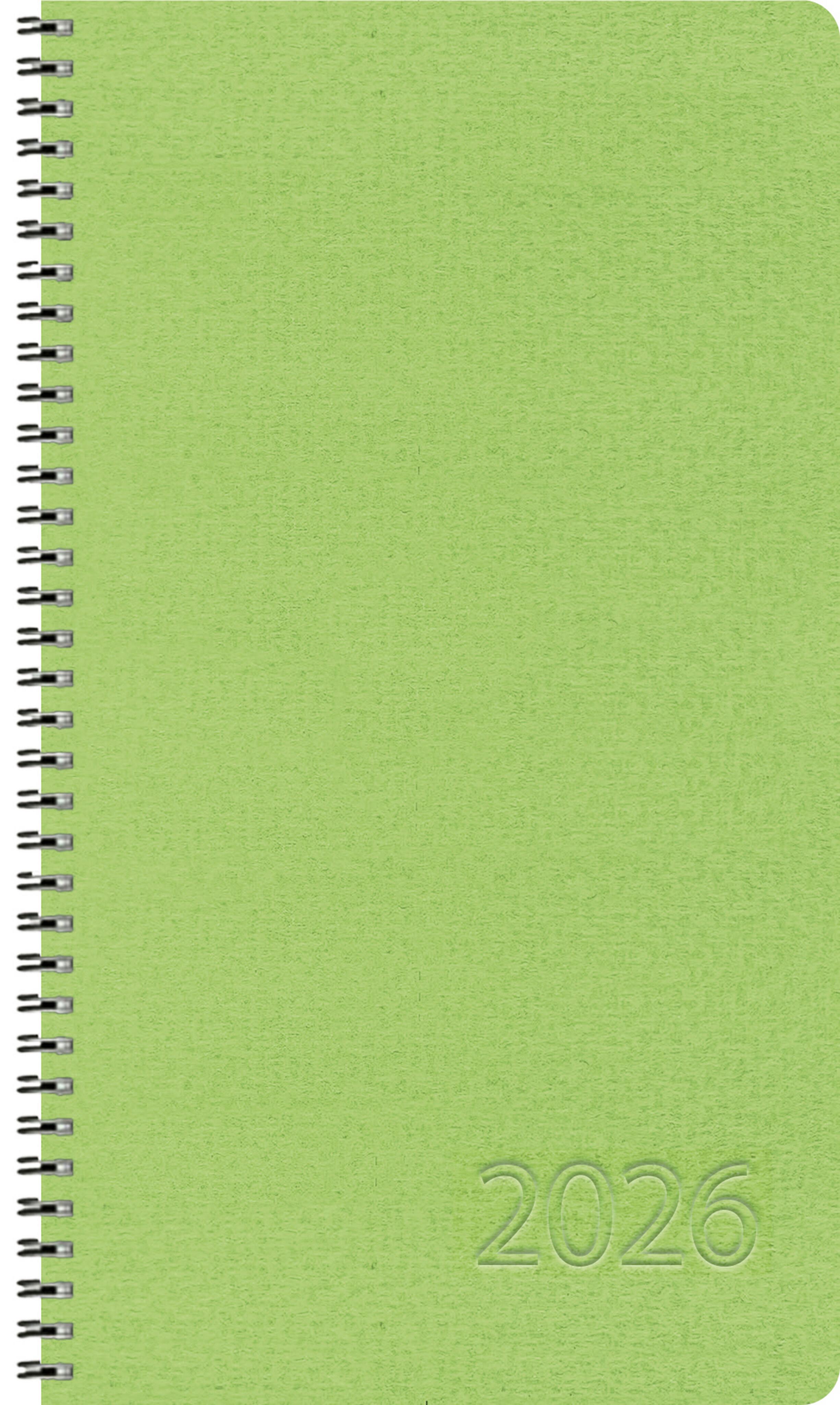 Vorderes Coverbild Taschenkalender Wochentimer Small Grün 2026