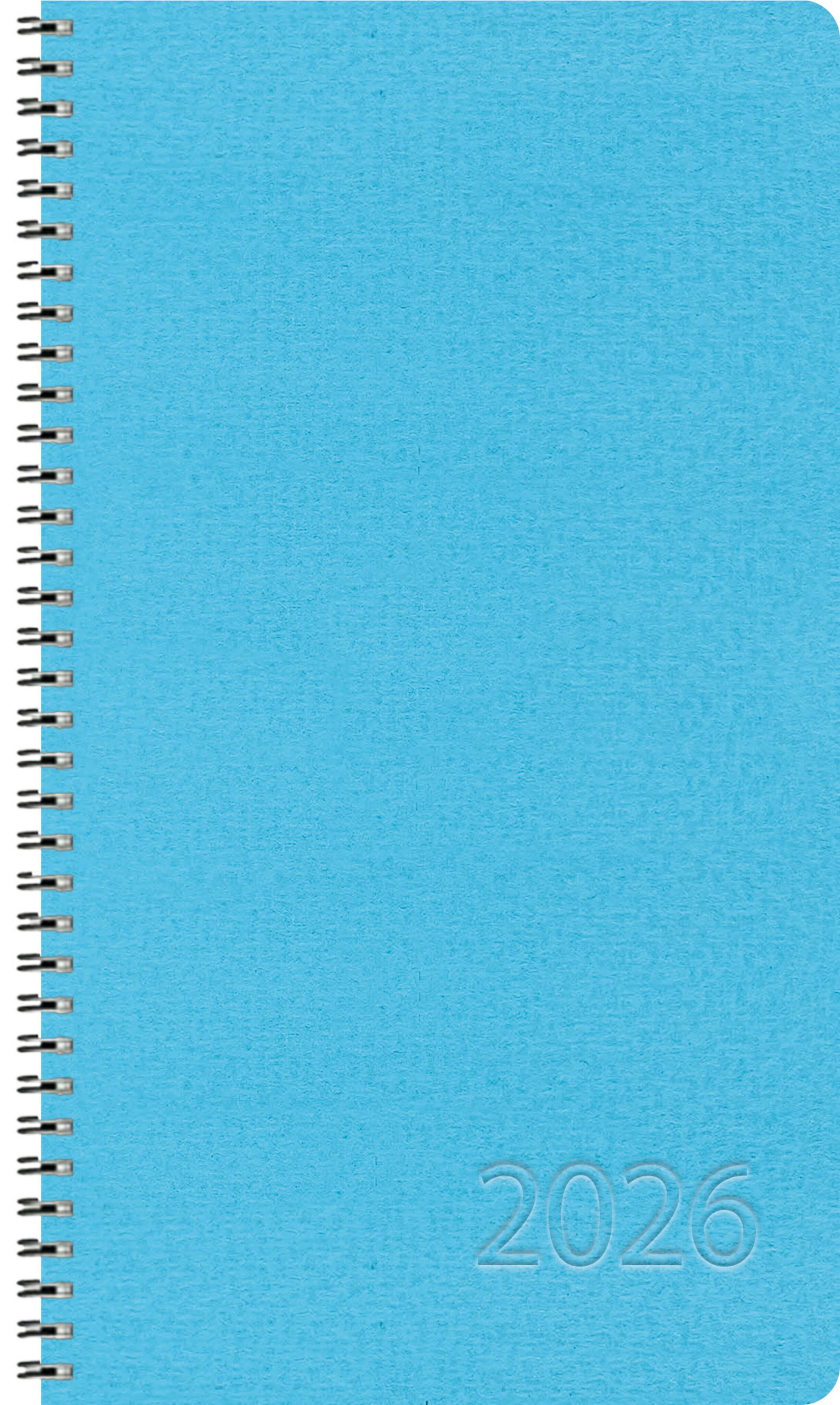 Vorderes Coverbild Taschenkalender Wochentimer Small Blau 2026
