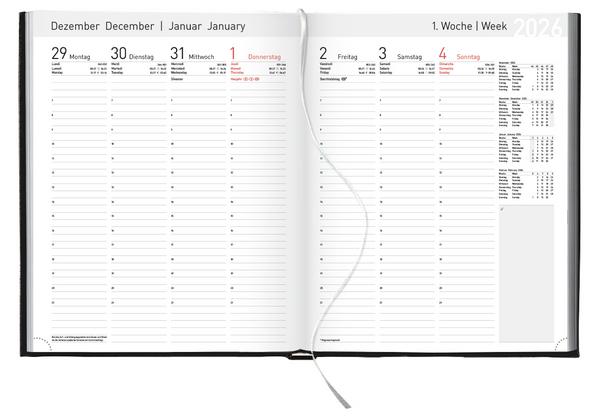 Beispielinhalt (Bild) Buchkalender Manager-Timer Balaton schwarz 2026
