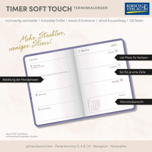 Beispielinhalt (Bild) Timer Soft Touch Flieder 2026