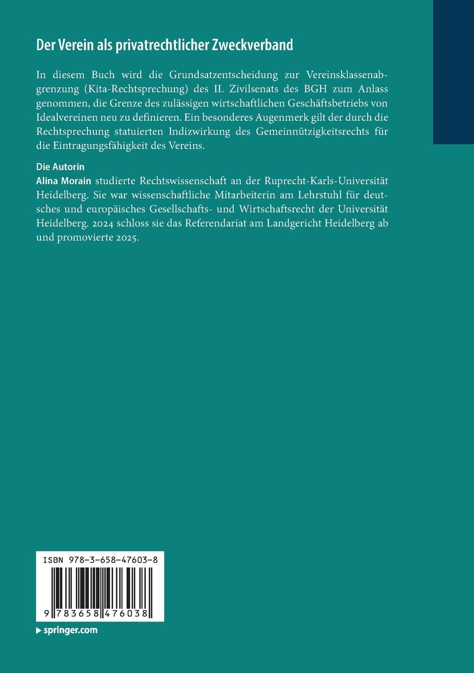 Rückseitencover Der Verein als privatrechtlicher Zweckverband