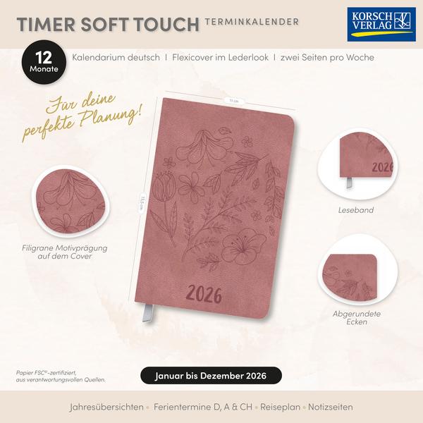 Beispielinhalt (Bild) Timer Soft Touch rose 2026