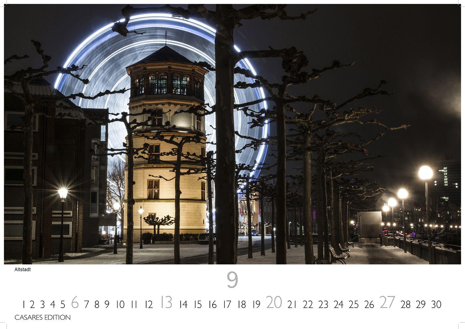 Beispielinhalt (Bild) Düsseldorf Kalender 2026 - Wandkalender | Fotokalender Deutschland 24x35cm - 12 großformatige Fotomotive in Top-Qualität der Rheinmetropole