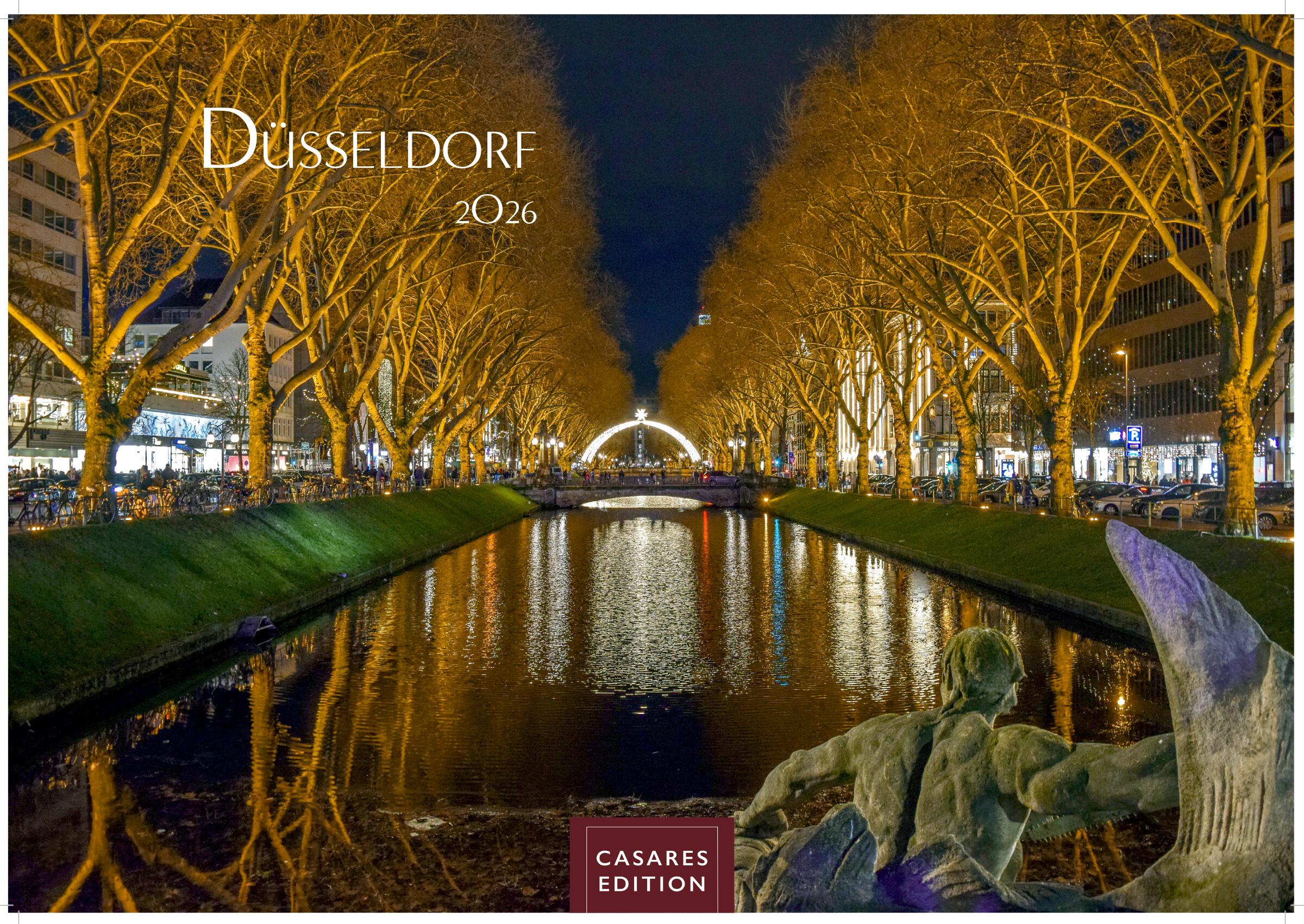 Vorderes Coverbild Düsseldorf Kalender 2026 - Wandkalender | Fotokalender Deutschland 24x35cm - 12 großformatige Fotomotive in Top-Qualität der Rheinmetropole