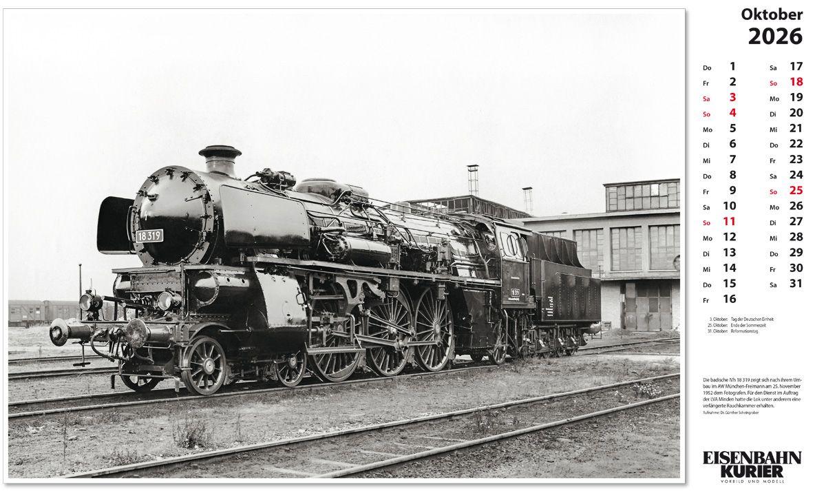 Beispielinhalt (Bild) Dampflokomotiven 2026