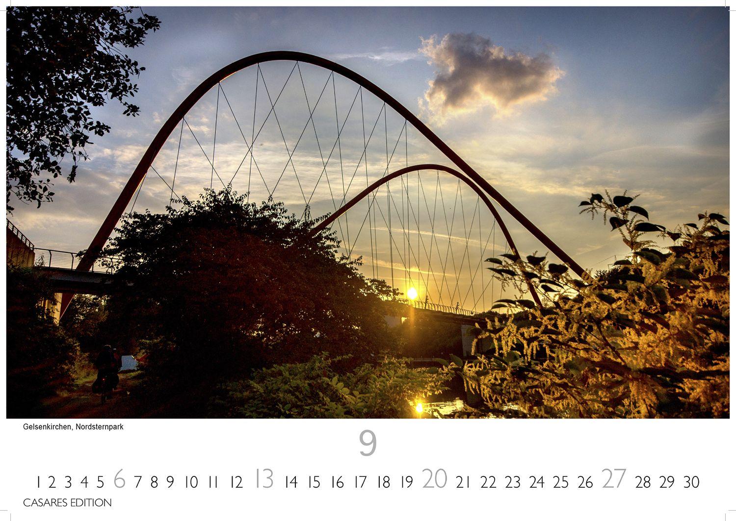 Beispielinhalt (Bild) Ruhrgebiet Kalender 2026 - Wandkalender | Fotokalender Deutschland 24x35cm - beeindruckende Bilder von Zechen, Skylines & Landmarken, hochwertig gebunden