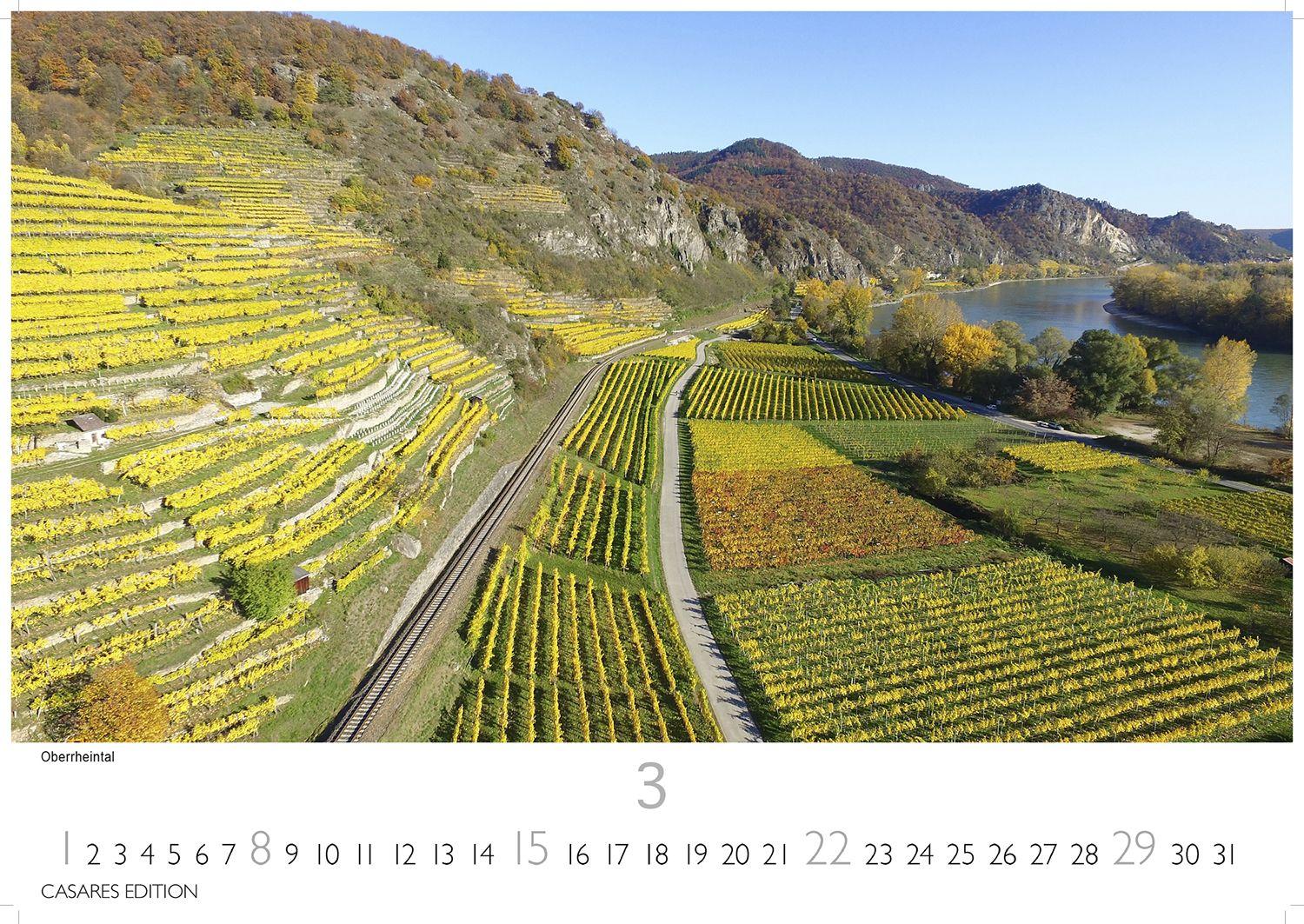 Beispielinhalt (Bild) Der Rhein Kalender 2026 - Wandkalender | Fotokalender Deutschland 24x35cm | mit 12 eindrucksvollen Aufnahmen von Flusslandschaften, Burgen und Weinregionen