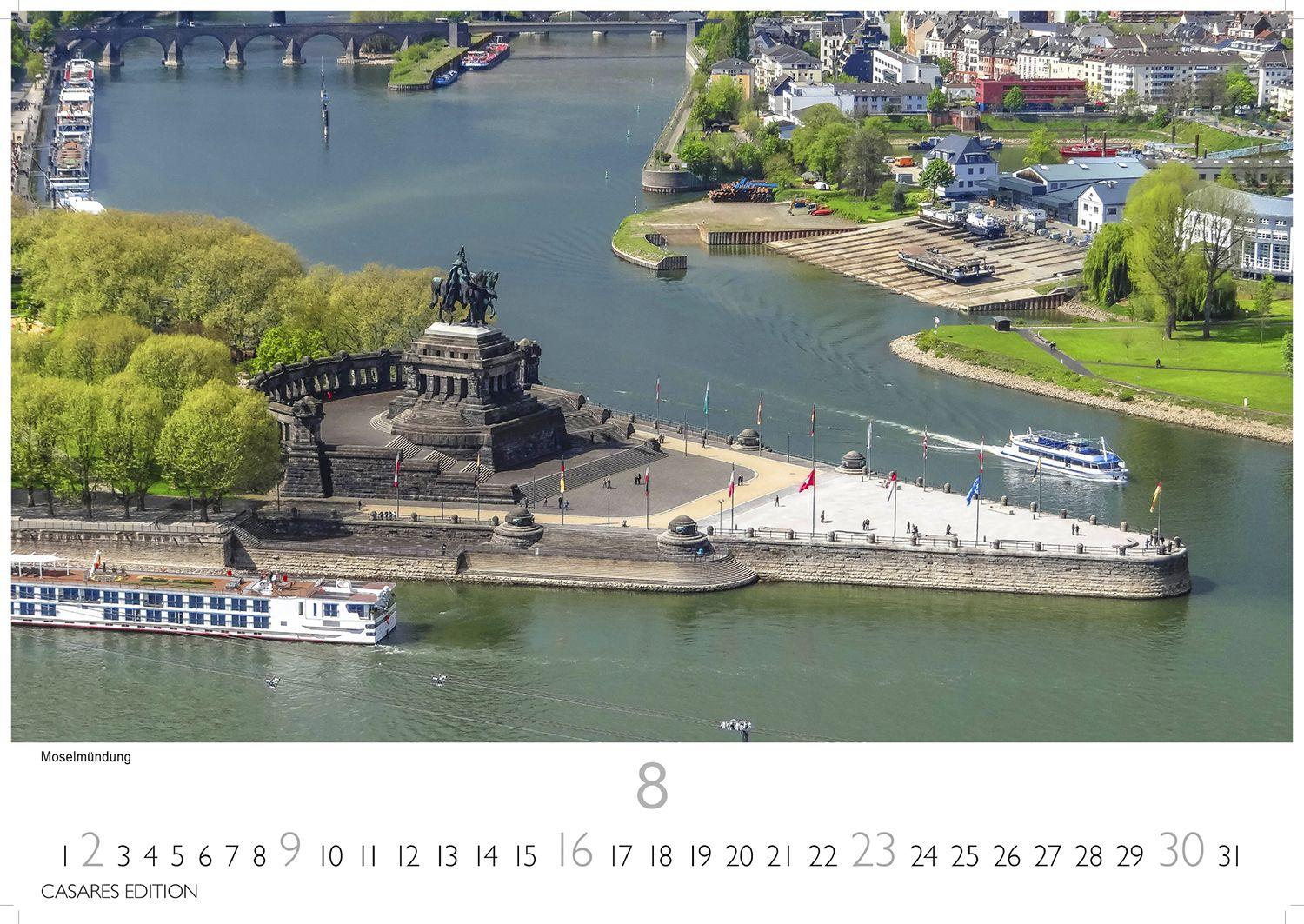 Beispielinhalt (Bild) Der Rhein Kalender 2026 - Wandkalender | Fotokalender Deutschland 24x35cm | mit 12 eindrucksvollen Aufnahmen von Flusslandschaften, Burgen und Weinregionen