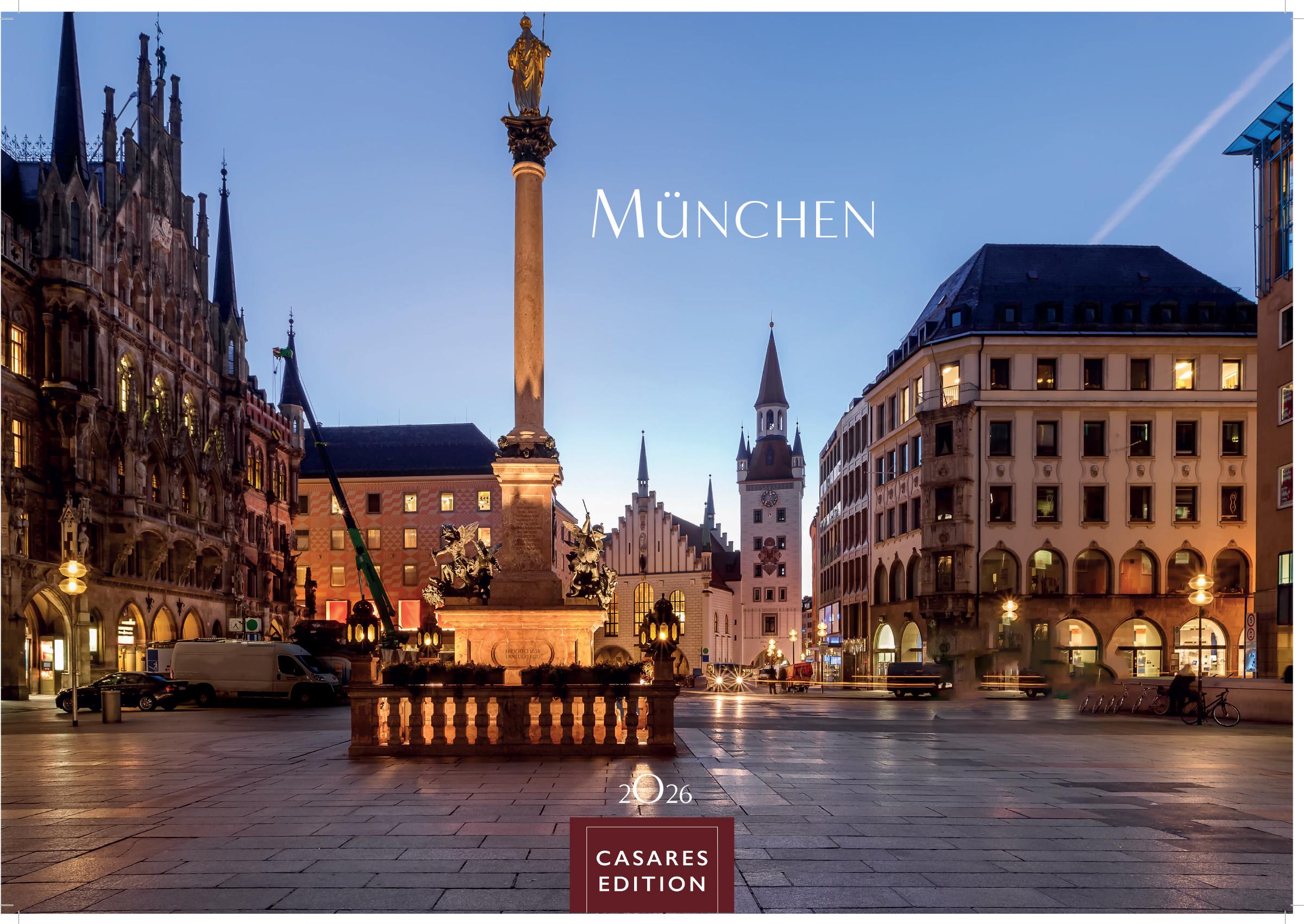 Vorderes Coverbild München Kalender 2026 - Wandkalender | Fotokalender Deutschland 50x35cm - faszinierende Ansichten von Marienplatz bis Alpenpanorama