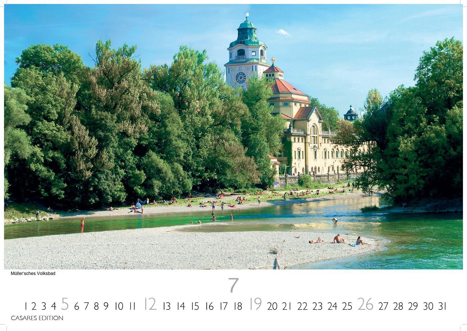 Beispielinhalt (Bild) München Kalender 2026 - Wandkalender | Fotokalender Deutschland 24x35cm - faszinierende Ansichten von Marienplatz bis Alpenpanorama