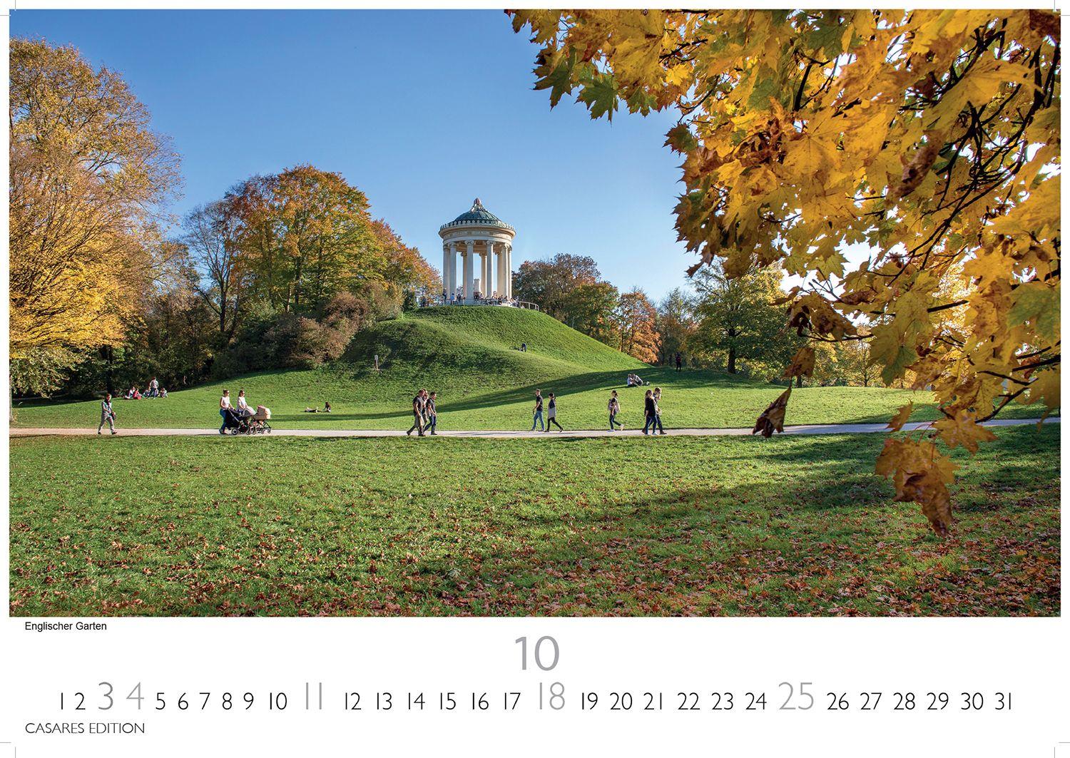 Beispielinhalt (Bild) München Kalender 2026 - Wandkalender | Fotokalender Deutschland 24x35cm - faszinierende Ansichten von Marienplatz bis Alpenpanorama