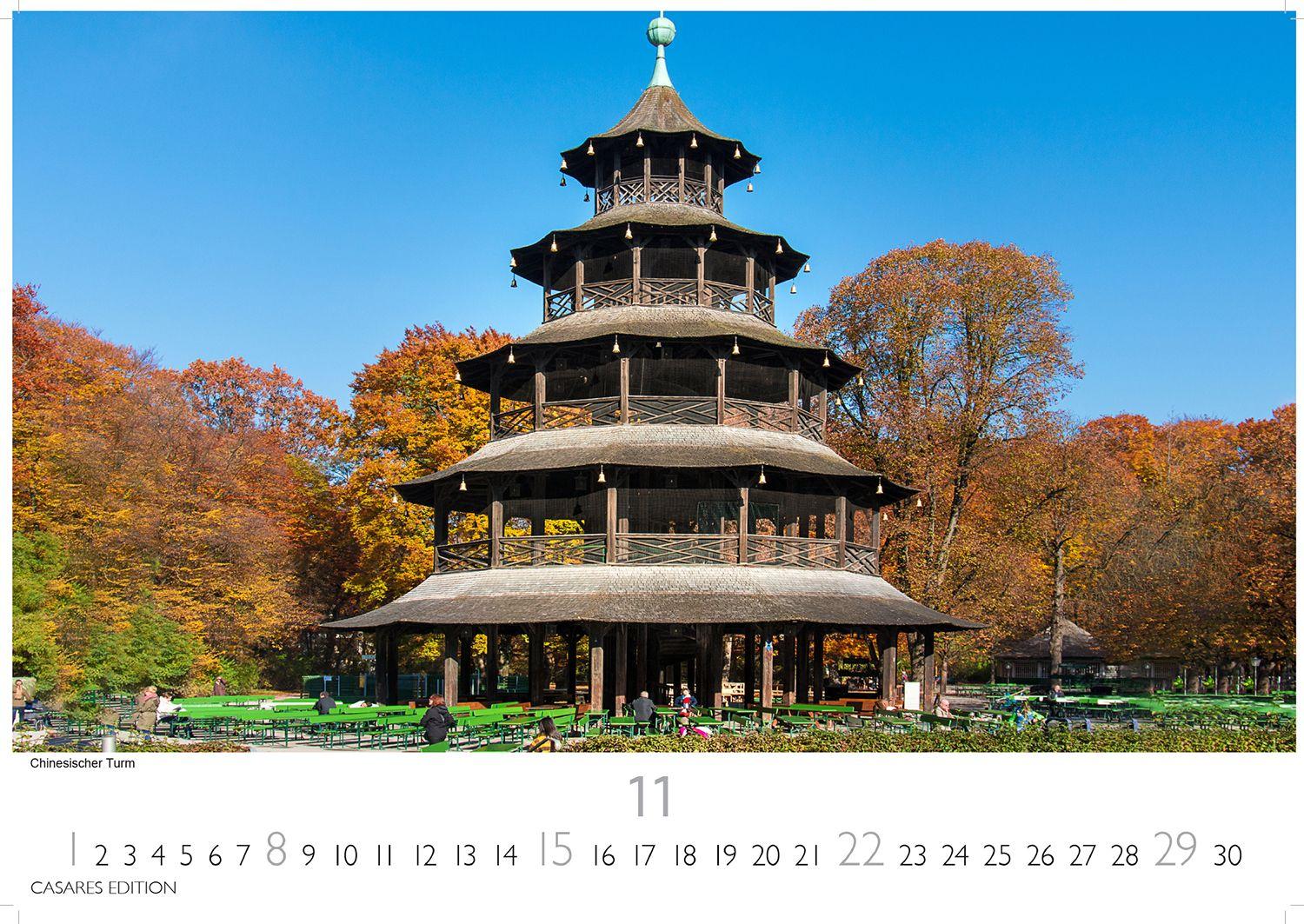 Beispielinhalt (Bild) München Kalender 2026 - Wandkalender | Fotokalender Deutschland 24x35cm - faszinierende Ansichten von Marienplatz bis Alpenpanorama
