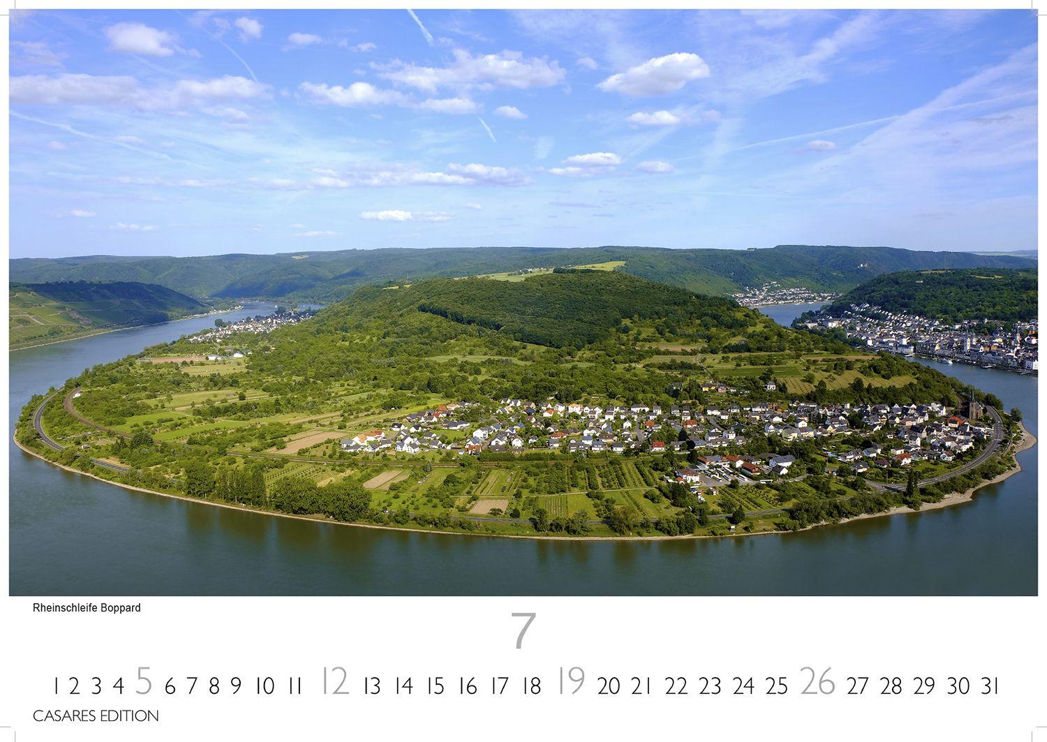 Beispielinhalt (Bild) Der Rhein Kalender 2026 - Wandkalender | Fotokalender Deutschland 50x35cm | mit 12 eindrucksvollen Aufnahmen von Flusslandschaften, Burgen und Weinregionen