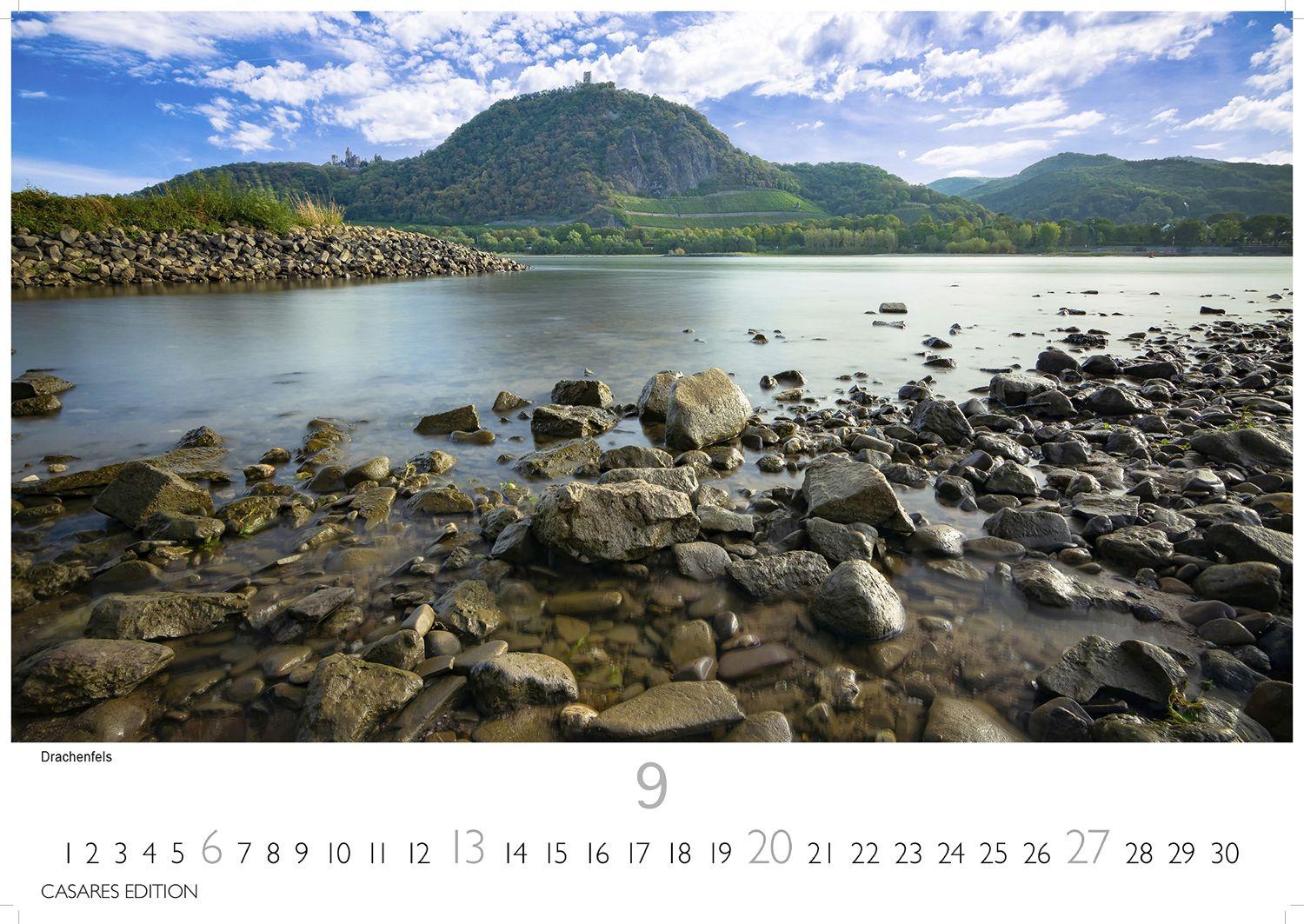 Beispielinhalt (Bild) Der Rhein Kalender 2026 - Wandkalender | Fotokalender Deutschland 50x35cm | mit 12 eindrucksvollen Aufnahmen von Flusslandschaften, Burgen und Weinregionen