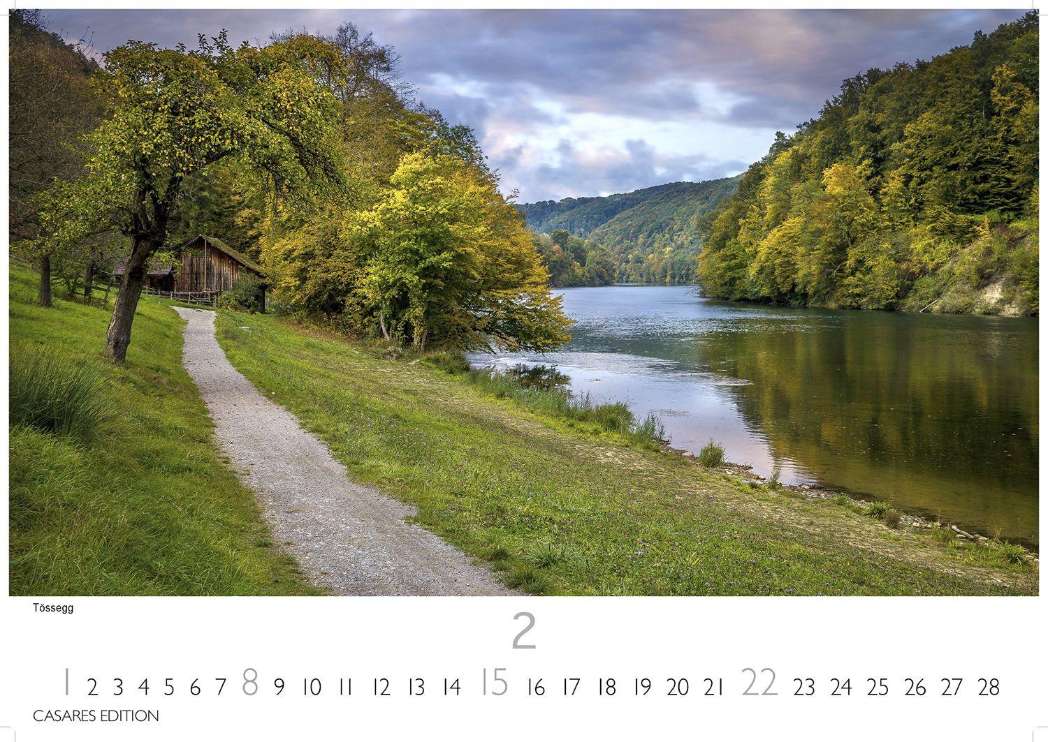 Beispielinhalt (Bild) Der Rhein Kalender 2026 - Wandkalender | Fotokalender Deutschland 50x35cm | mit 12 eindrucksvollen Aufnahmen von Flusslandschaften, Burgen und Weinregionen