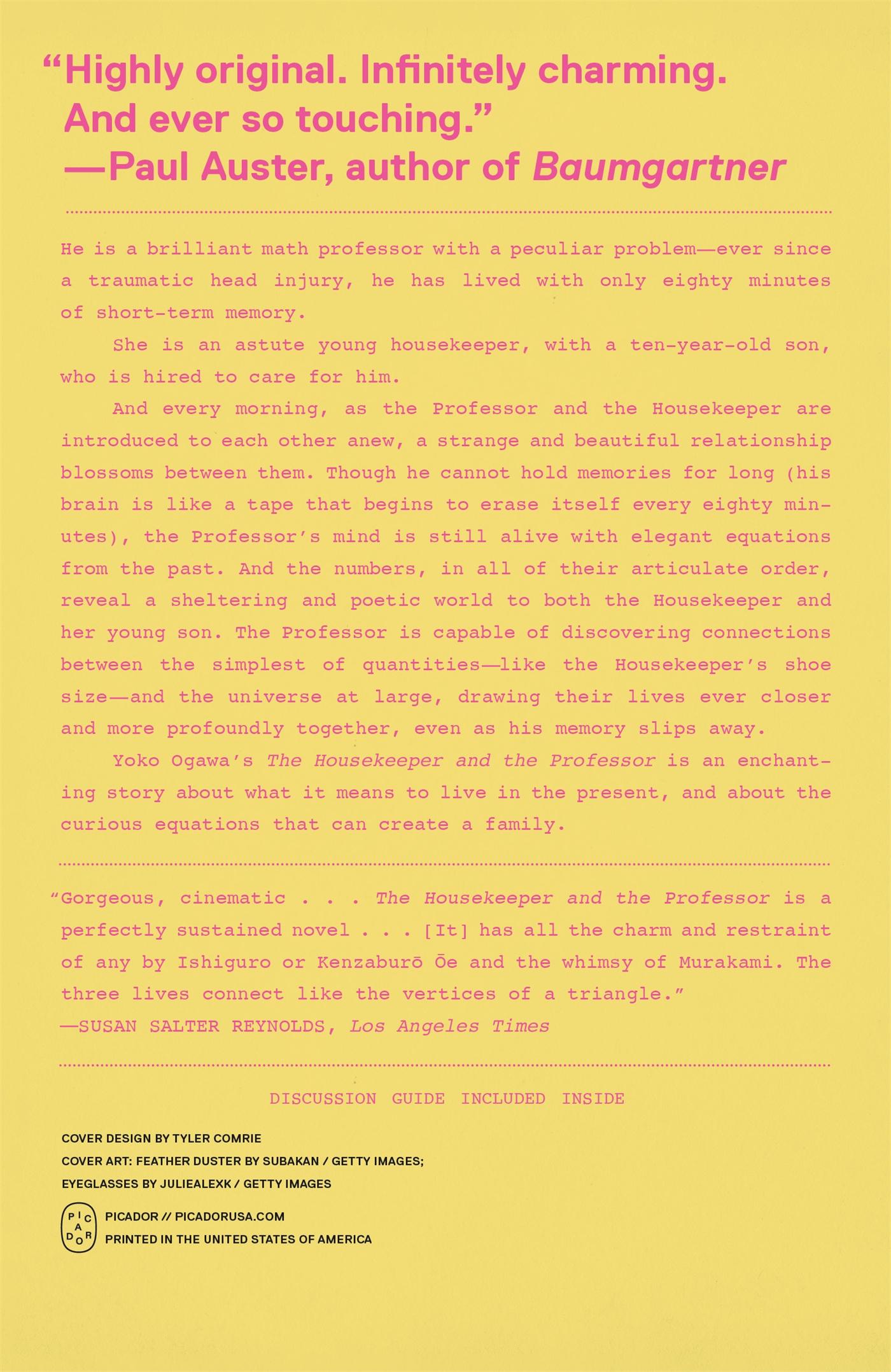 Rückseitencover The Housekeeper and the Professor