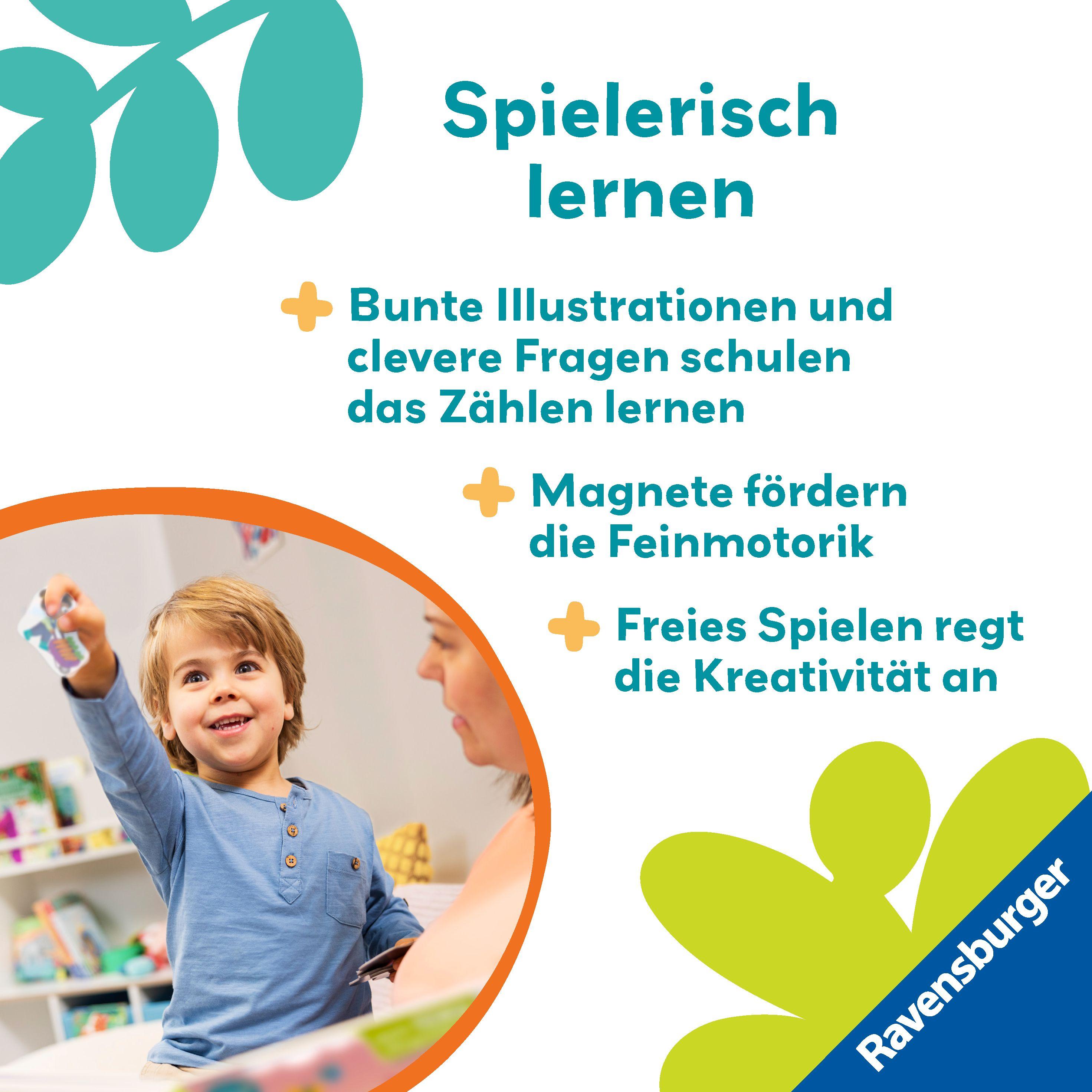 Beispielinhalt (Bild) Play+ Mein Spiel mit-Magnetbuch Komm, wir lernen Zählen - ab 18 Monate