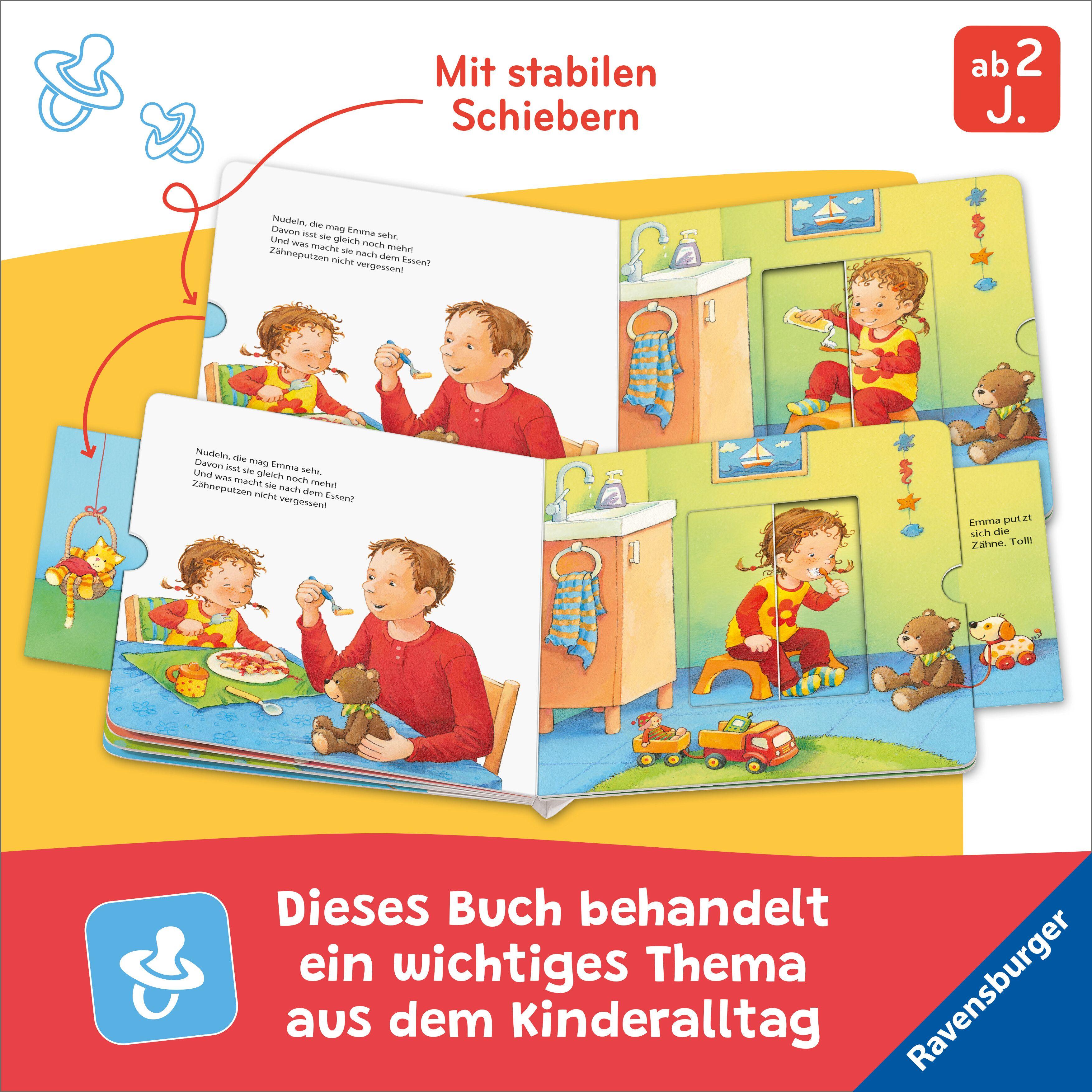 Beispielinhalt (Bild) Haare waschen, Zähne putzen