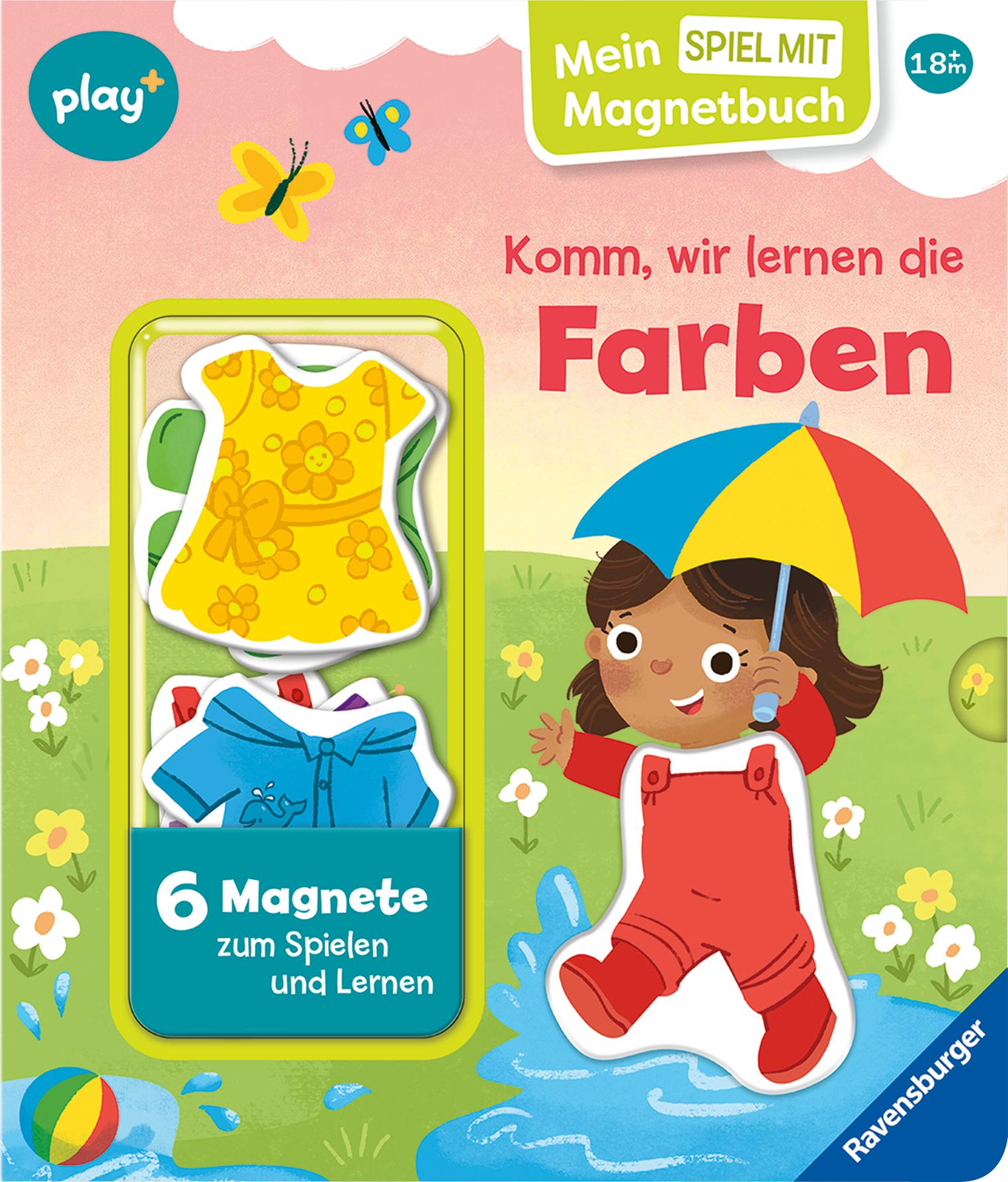 Vorderes Coverbild Play+ Mein Spiel mit-Magnetbuch Komm, wir lernen die Farben - ab 18 Monate