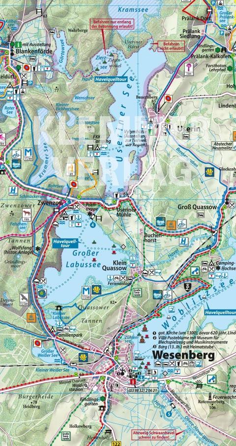 Beispielinhalt (Bild) Mirow und Wesenberg Mirow und Wesenberg 1 : 50 000 Rad-, Wander- und Paddelkarte