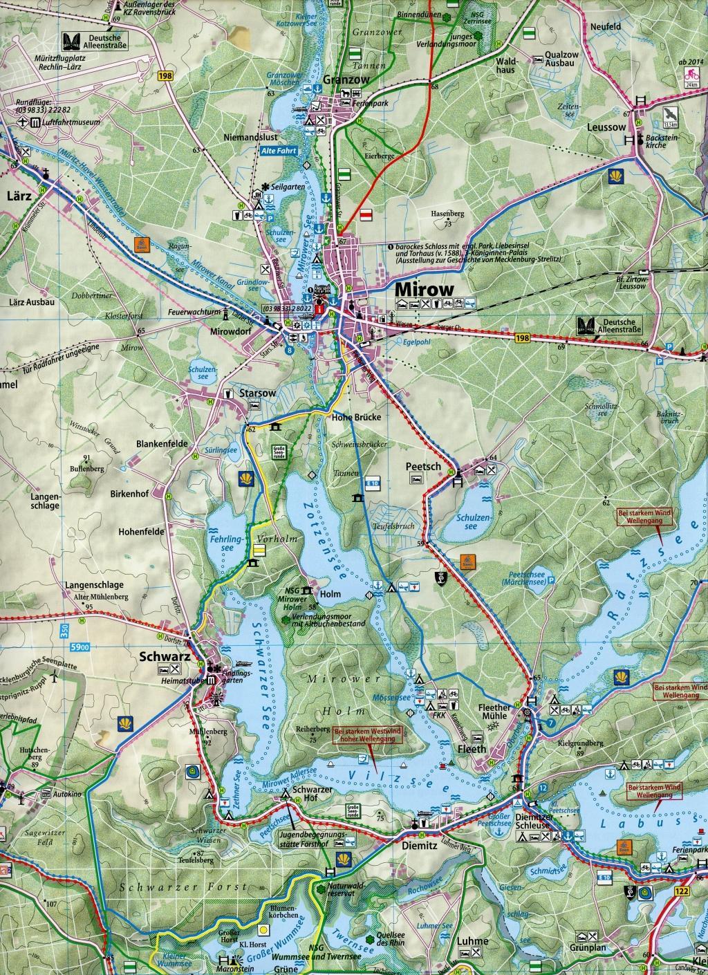 Beispielinhalt (Bild) Mirow und Wesenberg Mirow und Wesenberg 1 : 50 000 Rad-, Wander- und Paddelkarte