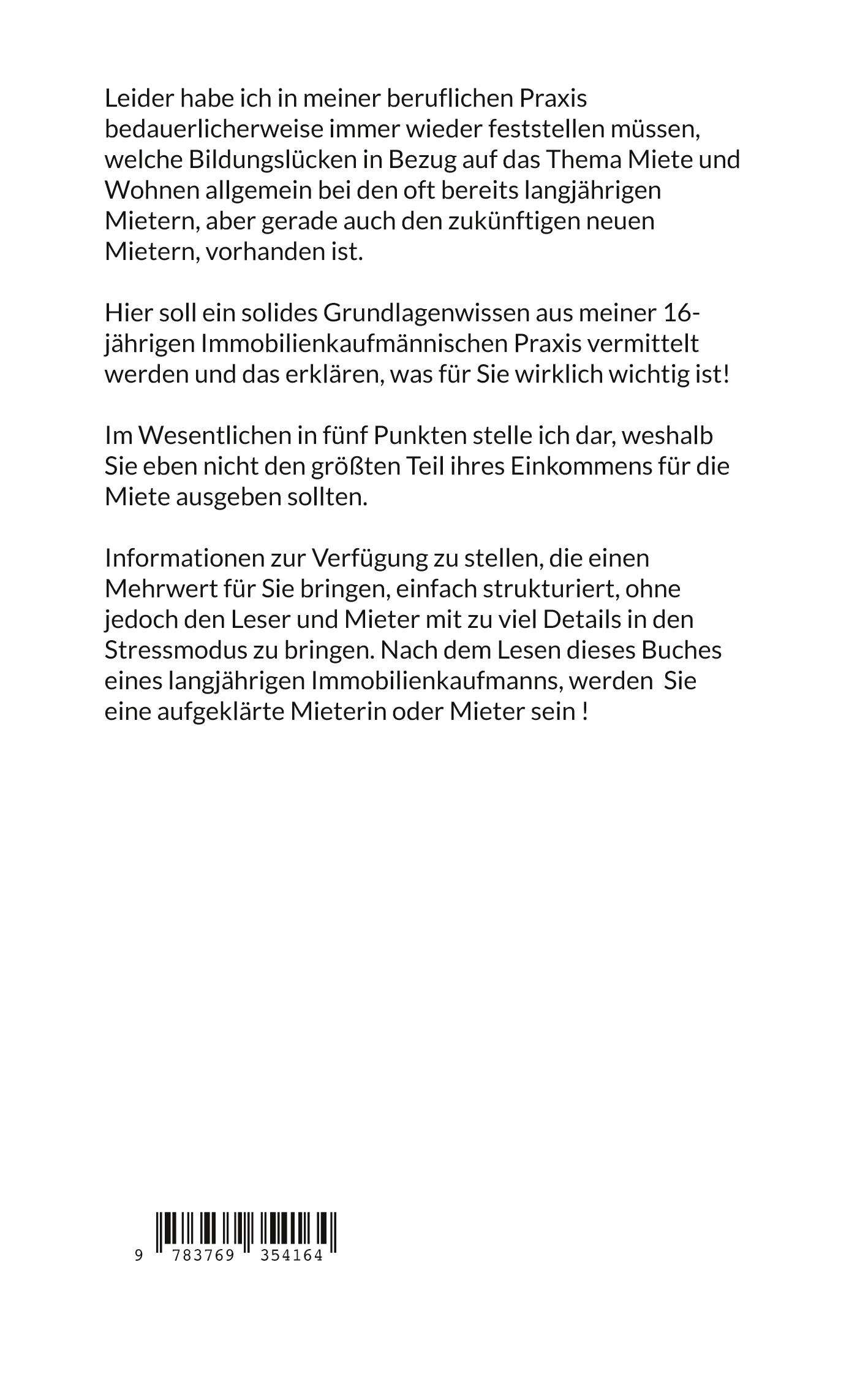 Rückseitencover Die aufgeklärten Mieter