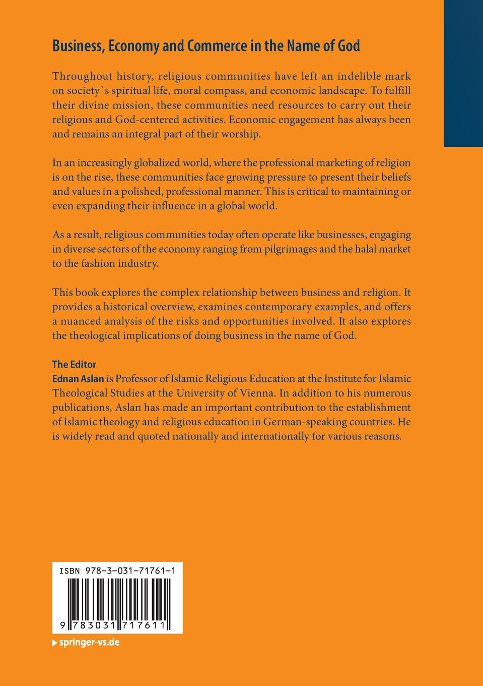 Rückseitencover Business, Economy and Commerce in the Name of God