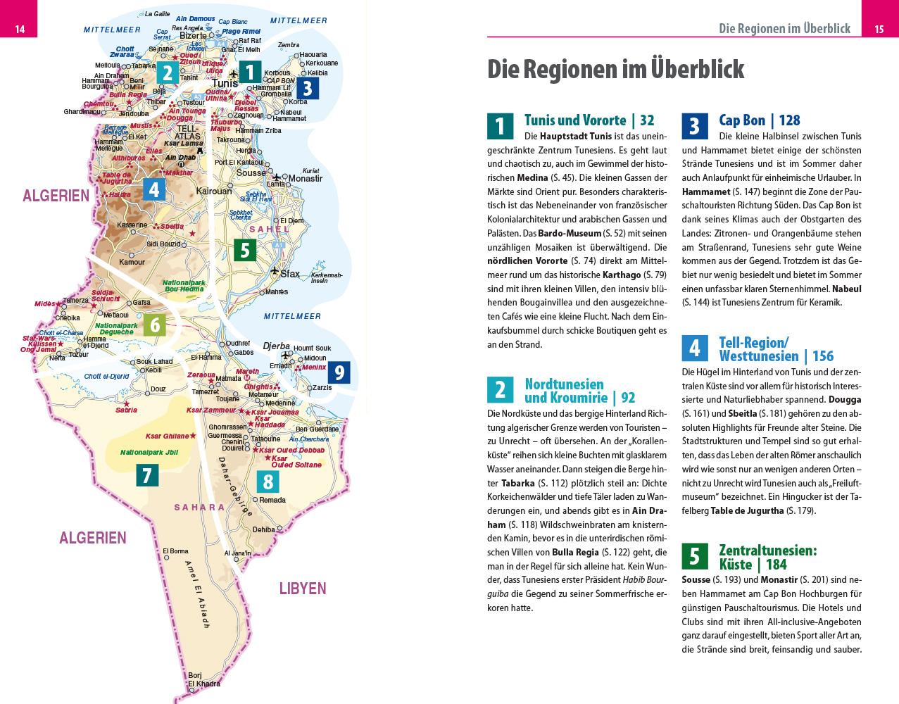 Beispielinhalt (Bild) Reise Know-How Reiseführer Tunesien