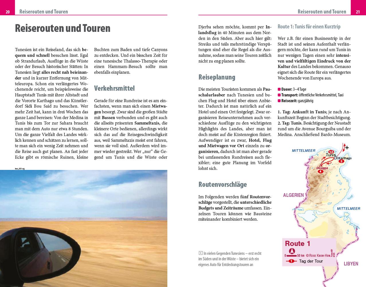 Beispielinhalt (Bild) Reise Know-How Reiseführer Tunesien