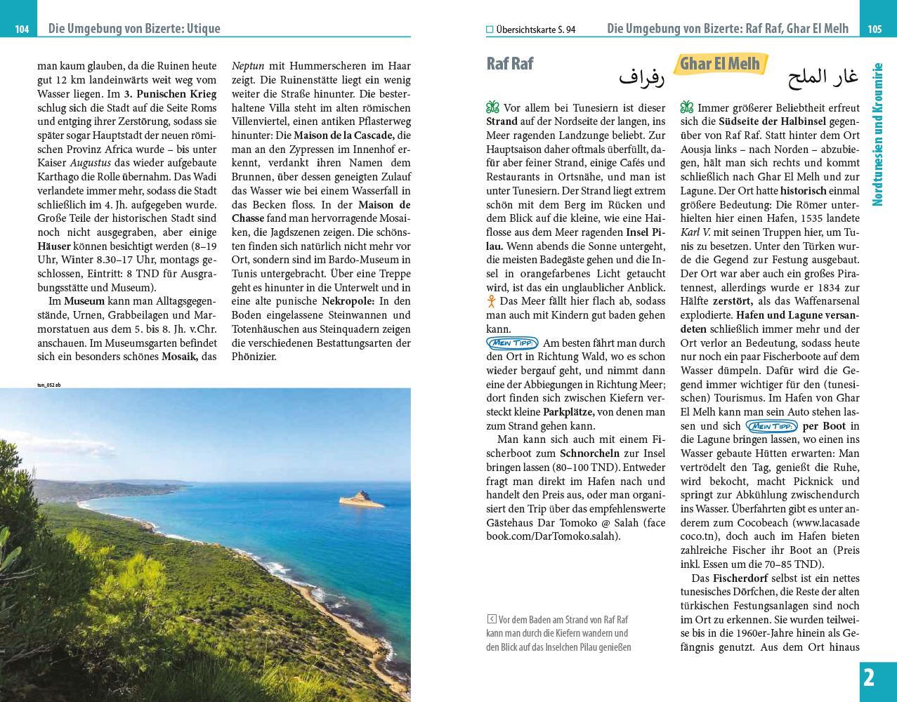 Beispielinhalt (Bild) Reise Know-How Reiseführer Tunesien