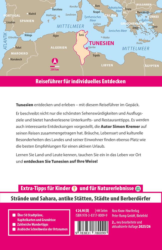 Rückseitencover Reise Know-How Reiseführer Tunesien