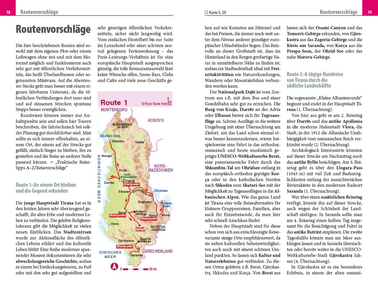 Beispielinhalt (Bild) Reise Know-How Reiseführer Albanien