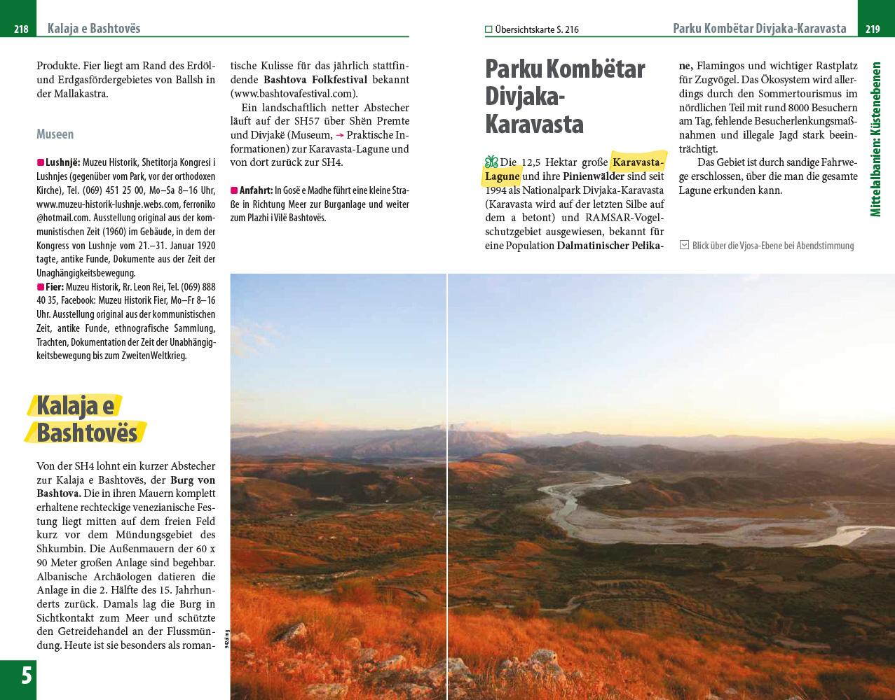 Beispielinhalt (Bild) Reise Know-How Reiseführer Albanien