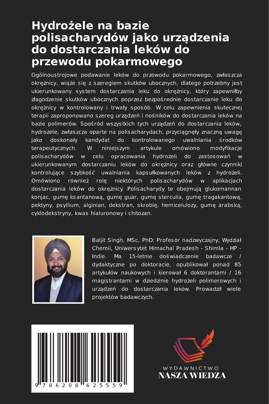 Rückseitencover Hydro¿ele na bazie polisacharydów jako urz¿dzenia do dostarczania leków do przewodu pokarmowego