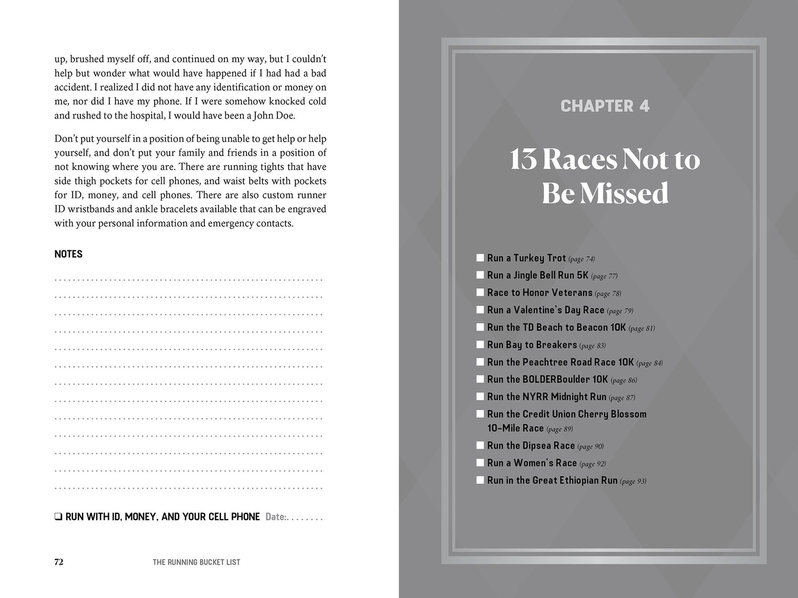 Beispielinhalt (Bild) The Running Bucket List