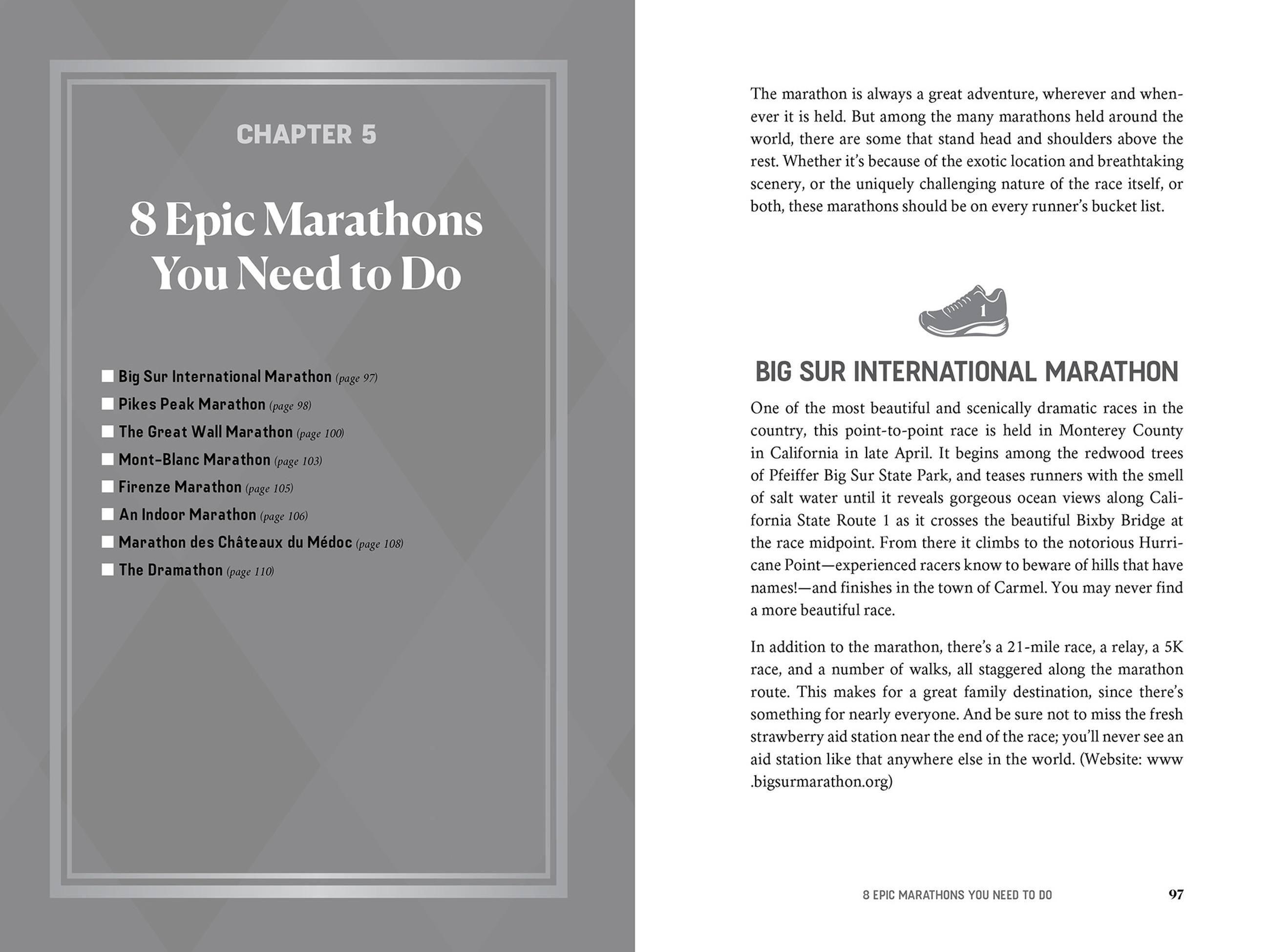 Beispielinhalt (Bild) The Running Bucket List