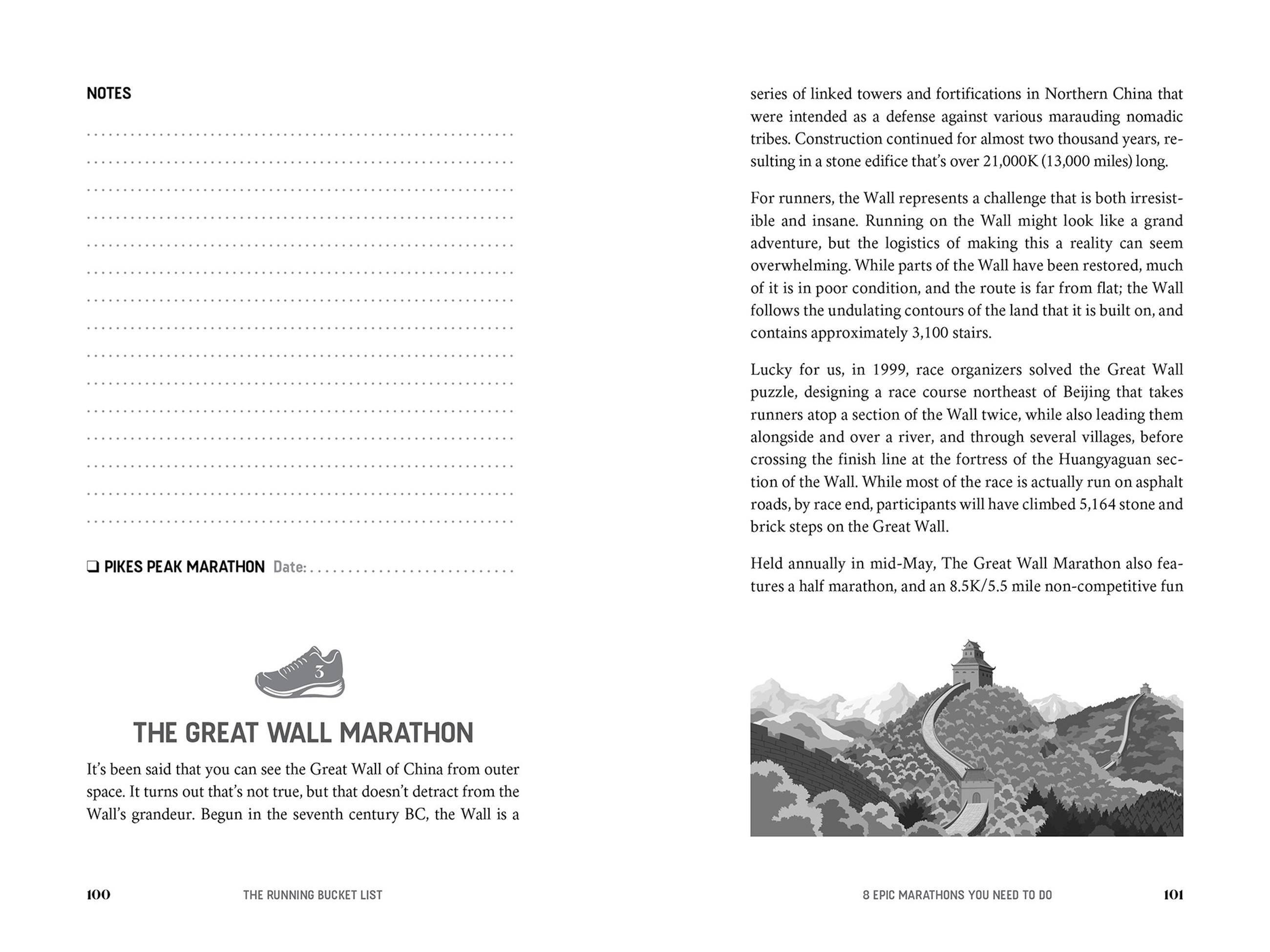 Beispielinhalt (Bild) The Running Bucket List